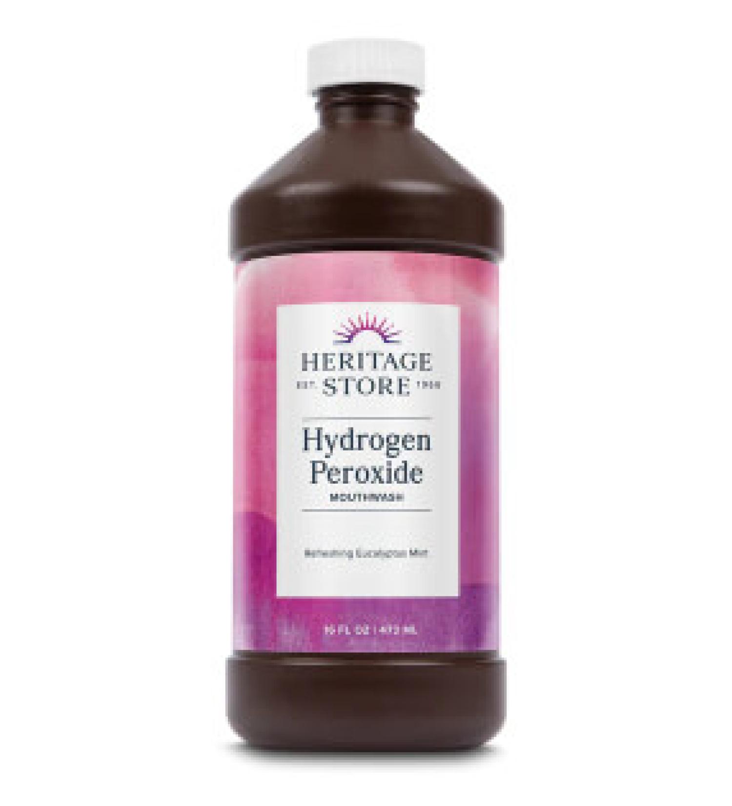 Heritage Store HPM Hydrogen Peroxide Mouthwash - 16 fl oz (480 ml) | Fresh Breath & Oral Care - Buy Online on GoSupps.com