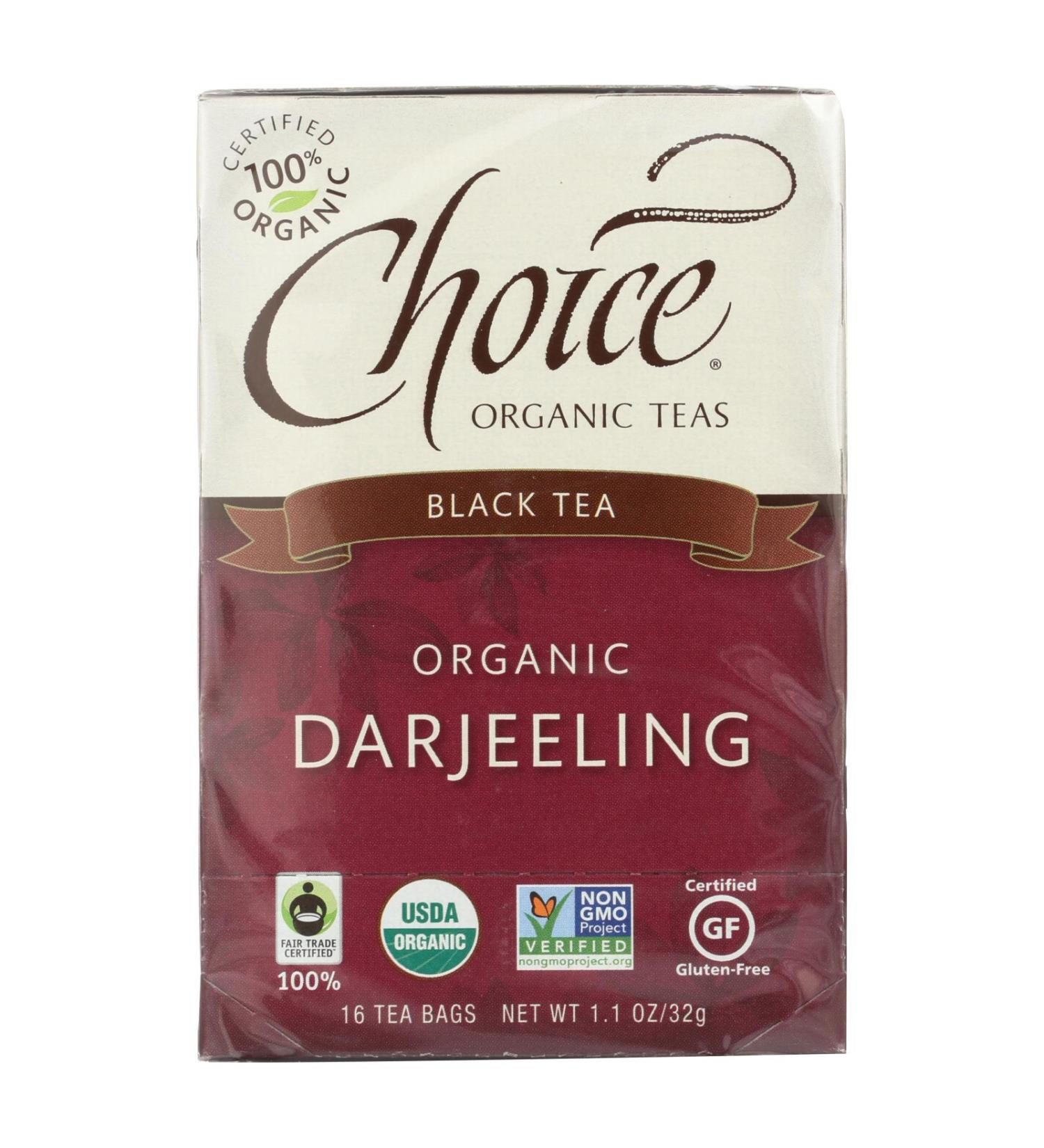 Choice Organic Teas Darjeeling Tea - 16 Tea Bags - Case of 6
