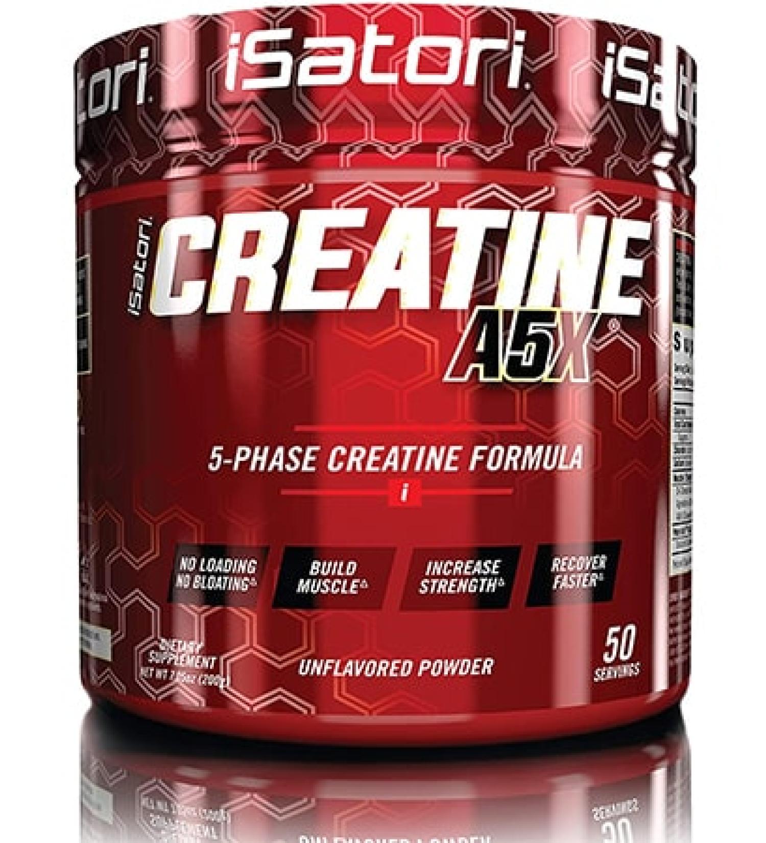 iSatori Creatine A5X | 5-Phase Creatine Powder | Stim-Free Pre & Post Workout Muscle Builder | Unflavored | 50 Servings - Shop Now - Buy Online on GoSupps.com
