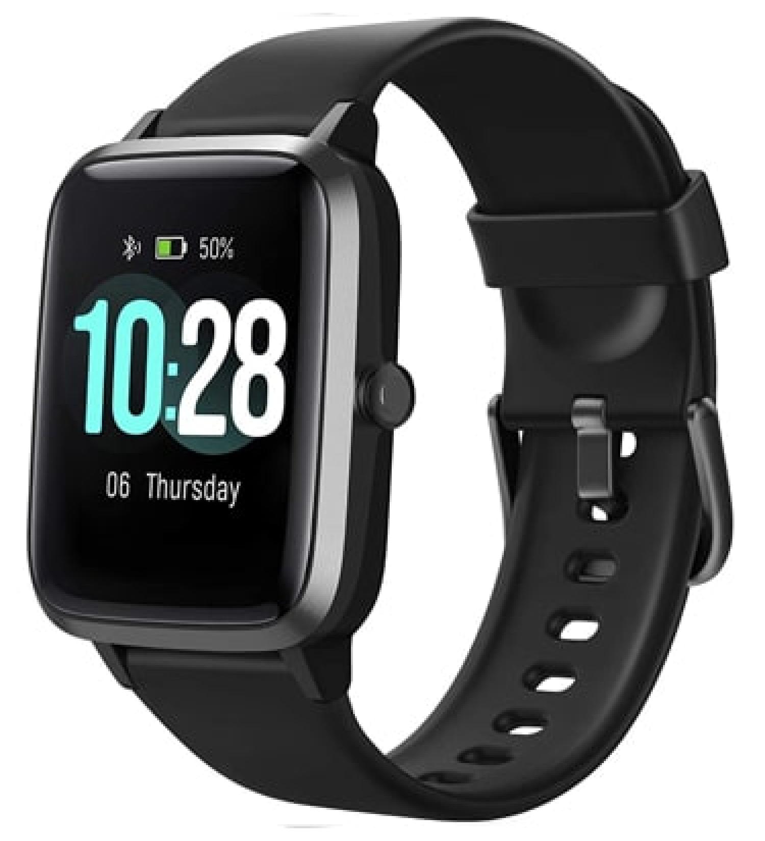 Letsfit Smart Watch & Fitness Tracker with Heart Rate Monitor - Black