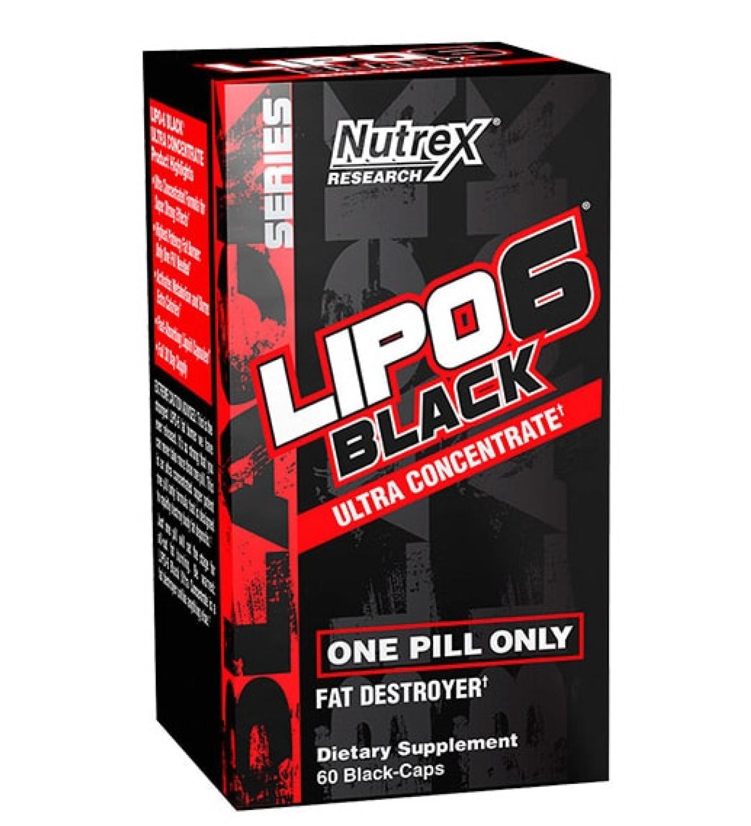 Nutrex Lipo-6 Black - Not Flavored - 60 Capsules
