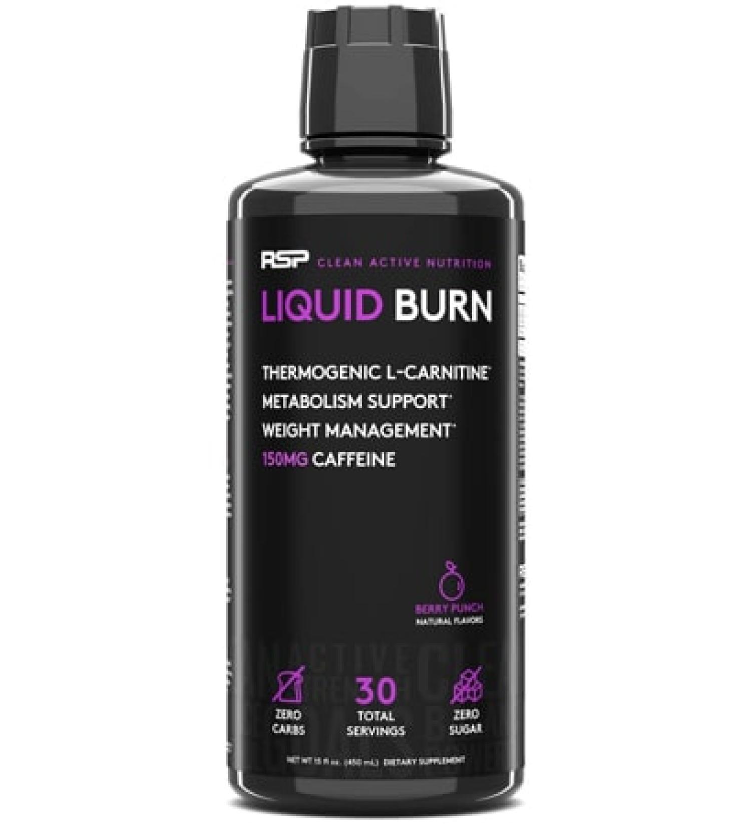 RSP Nutrition Liquid Burn Berry - 15 fl oz Fat Burner Supplement - Buy Online on GoSupps.com