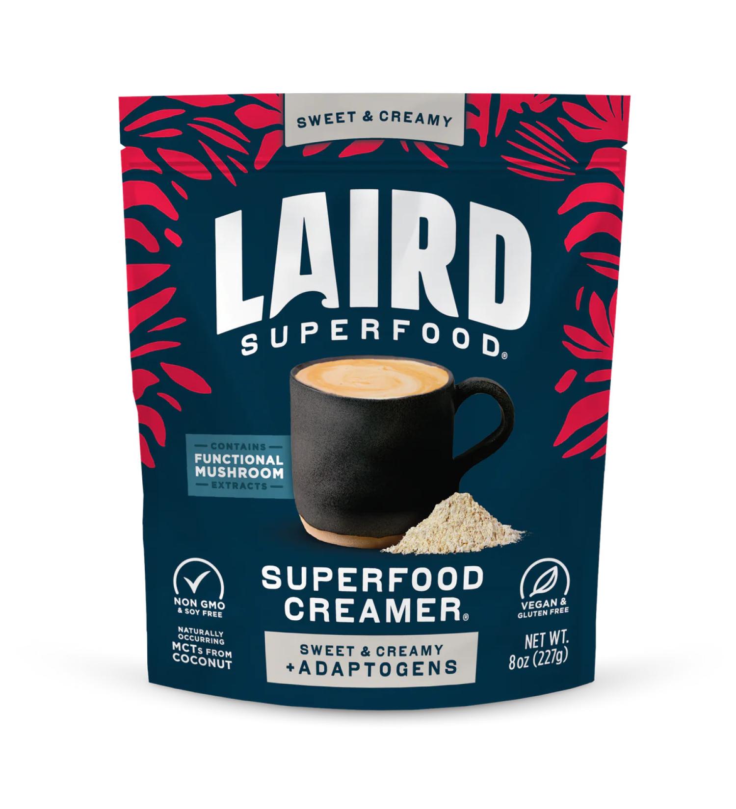 Laird Superfood Non-Dairy Mushroom Coffee Creamer & Coconut Powder - Vegan, Gluten-Free, Non-GMO - 16 oz Bag - Buy Online on GoSupps.com