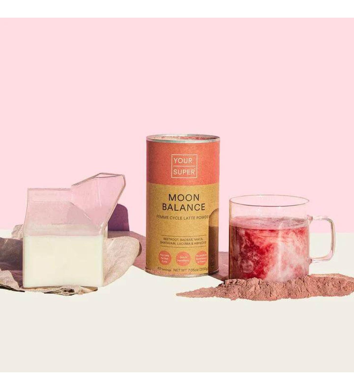 Super Moon Balance Superfood Powder - Hormone Balance & Menopause Support for Women - Organic Maca, Baobab, Hibiscus & Shatavari - 200g (40 Servings) - Buy Online on GoSupps.com
