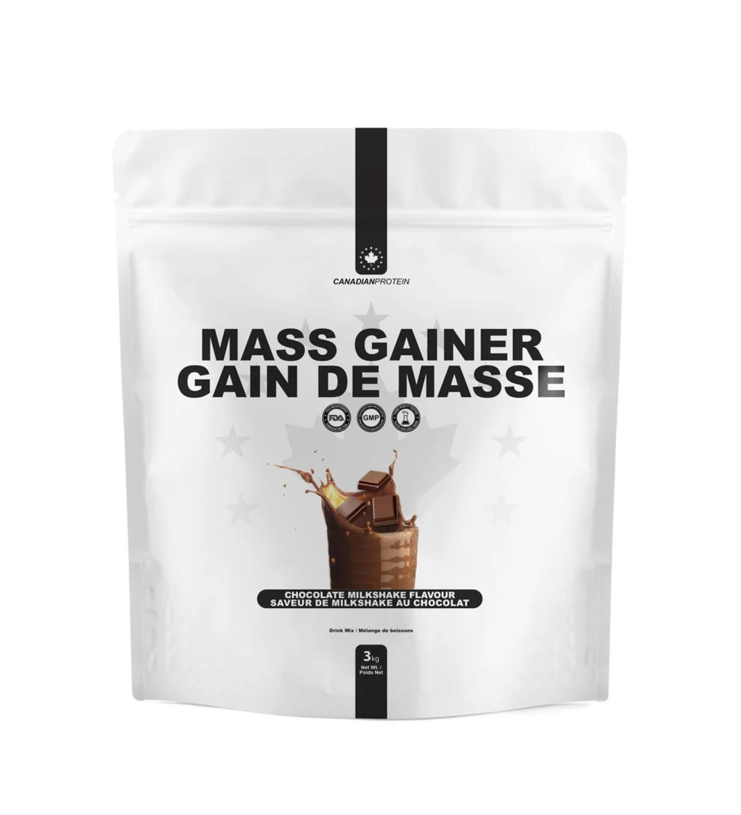 Canadian Protein Mass Gainer 54g of Protein | 3 kg of Chocolate Milkshake Flavoured Muscle Building Protein Shake | Contains Whey Protein Isolate Micellar Casein and Whey Protein Concentrate Chocolate 3 kg (Pack of 1) - Buy Online on GoSupps.com