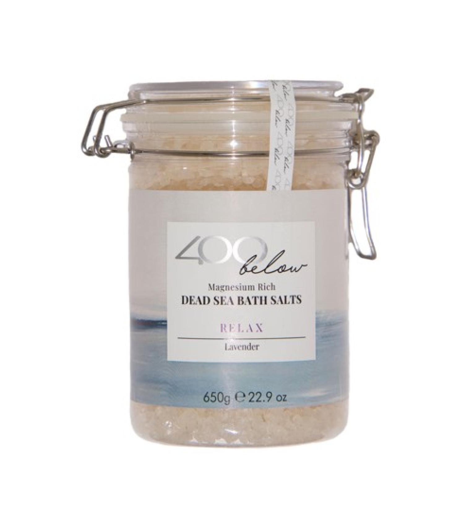 400 Below Magnesium Rich Dead Sea Bath Salts RELAX with Lavender Oil - Buy Online on GoSupps.com