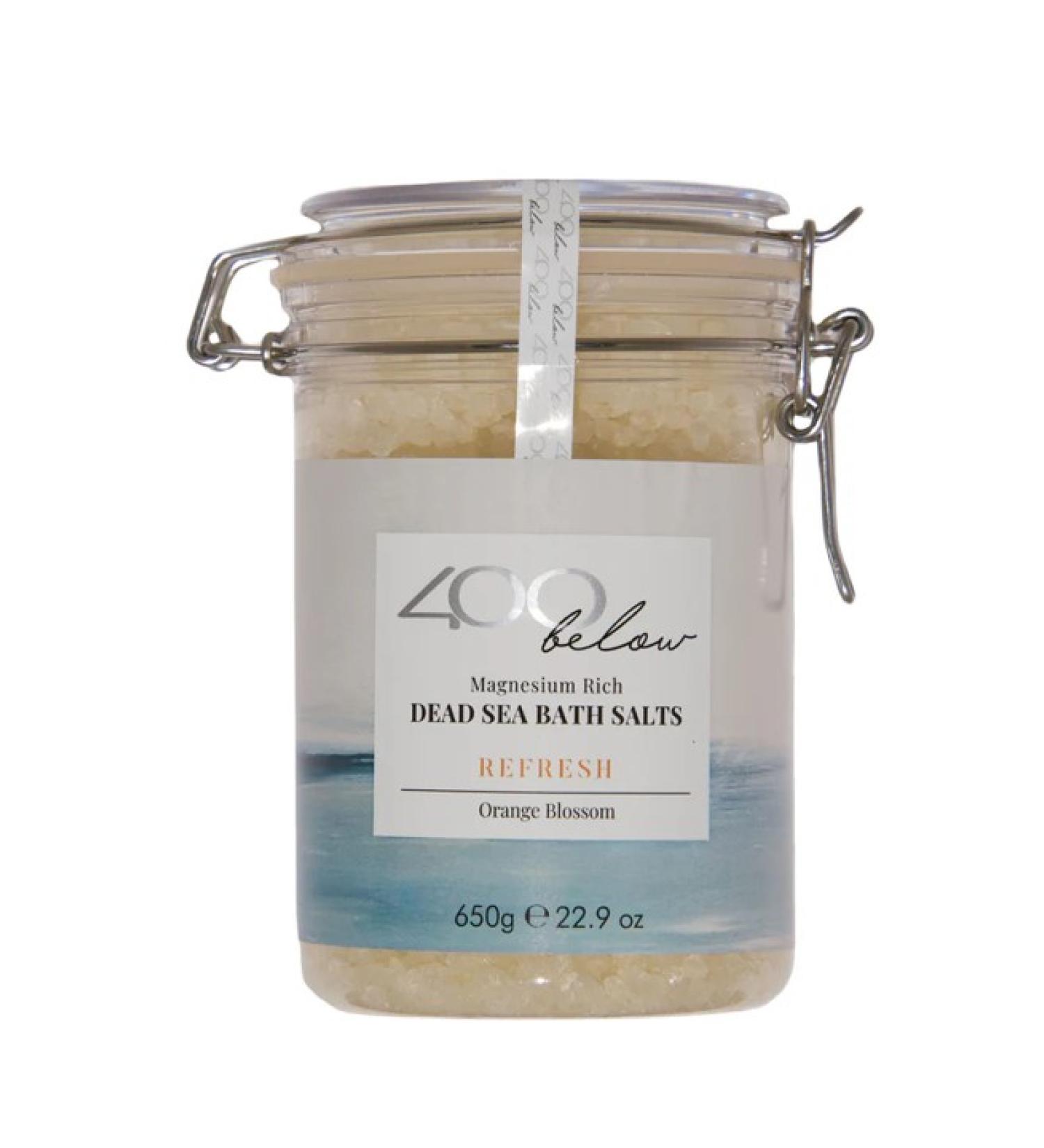400 Below Magnesium Rich Dead Sea Bath Salts REFRESH with Orange Blossom Oil - Buy Online on GoSupps.com