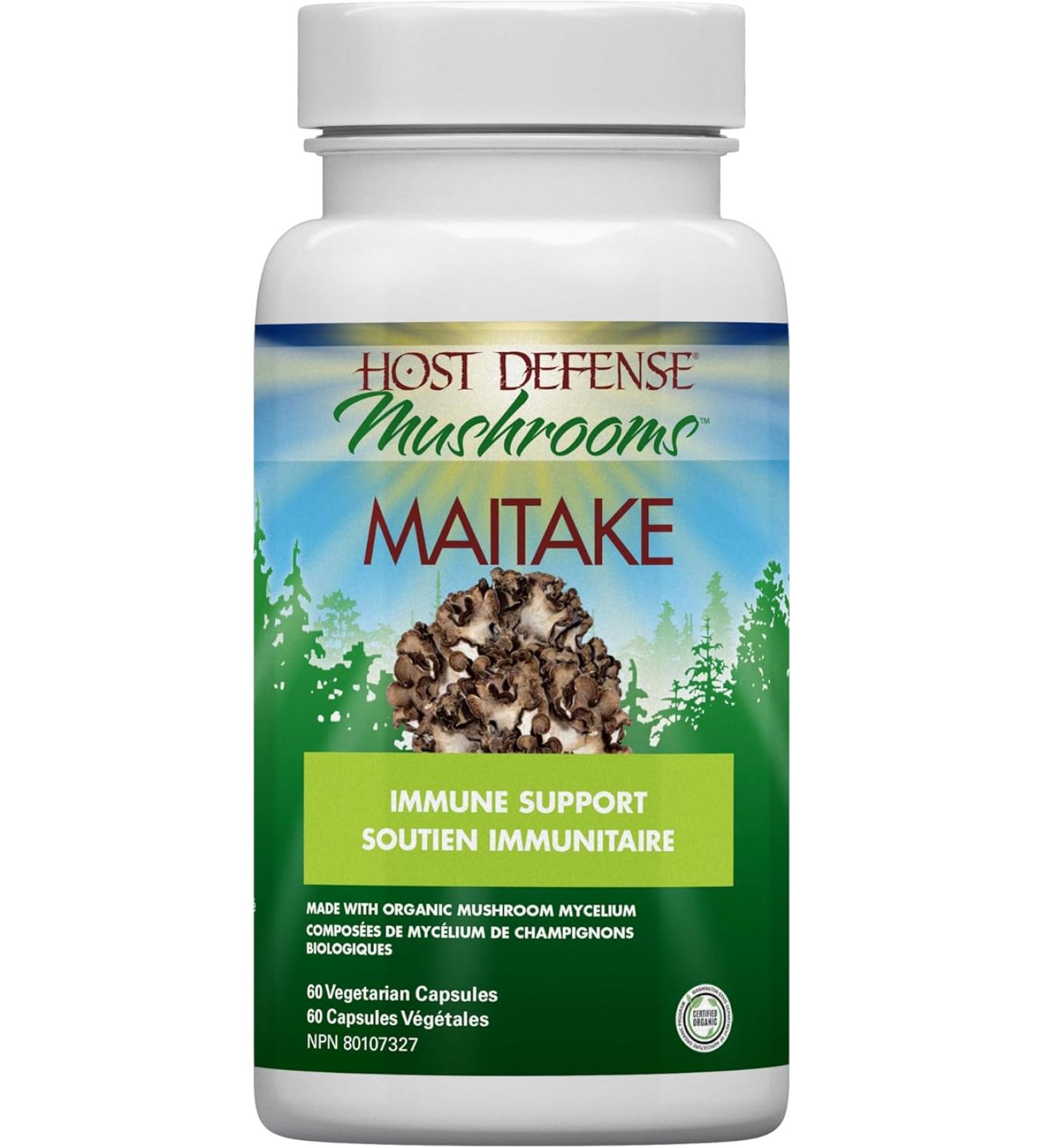 Fungi Perfecti Mushrooms Organic Maitake 60 Vegetarian Capsules