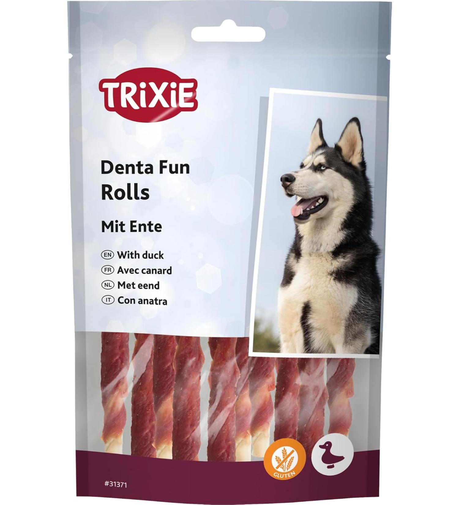 Denta Fun Duck Chewing Rolls - 12 cm 10 Pieces (80 g) - Premium Dog Chews for Healthy Teeth | International Shipping - Buy Online on GoSupps.com