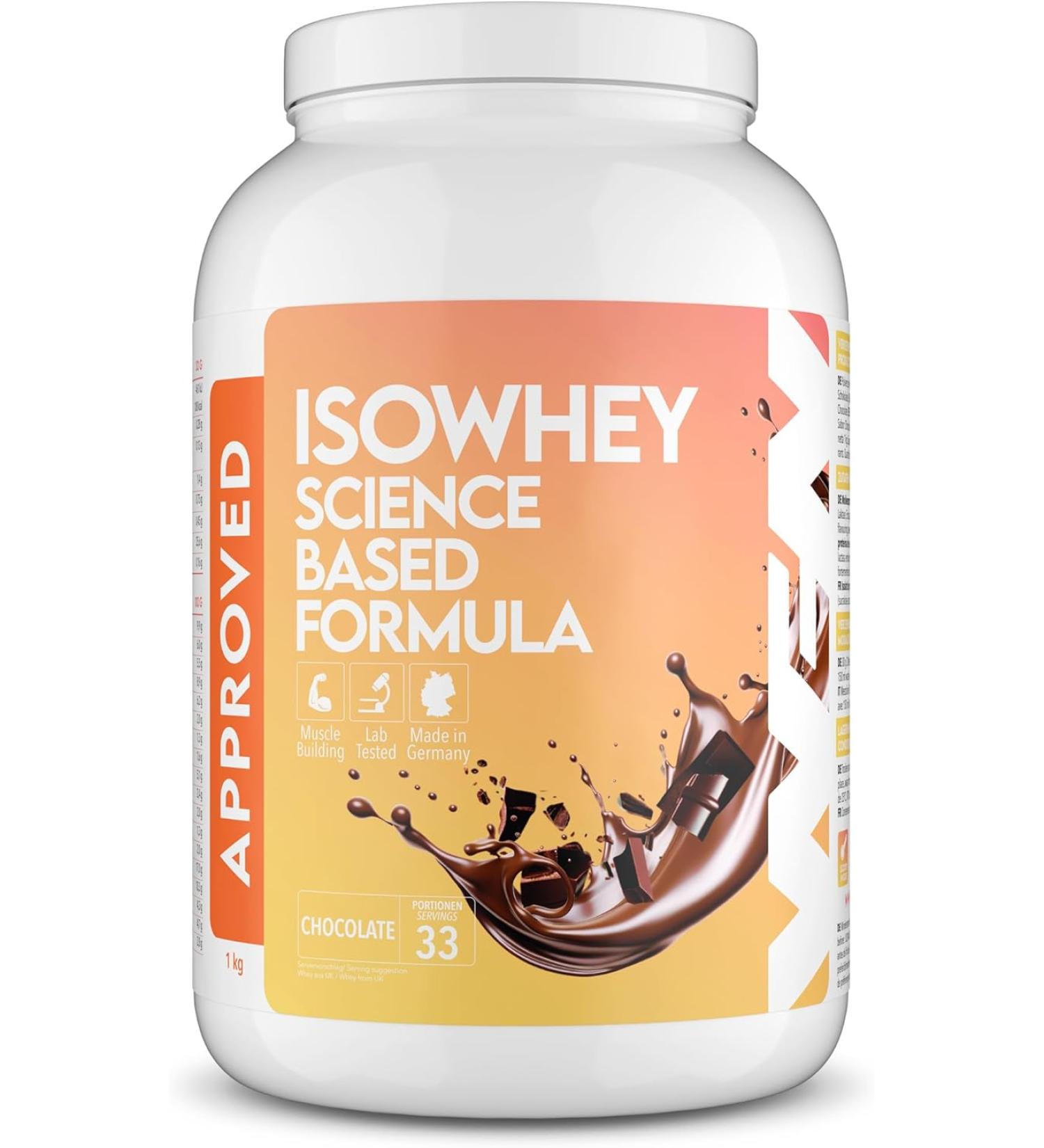 Buy Wfn Approved Isowhey Chocolate 1kg - Lactose-Free Protein Powder CFM Whey Isolate 33 Portions - Made in Germany - Buy Online on GoSupps.com