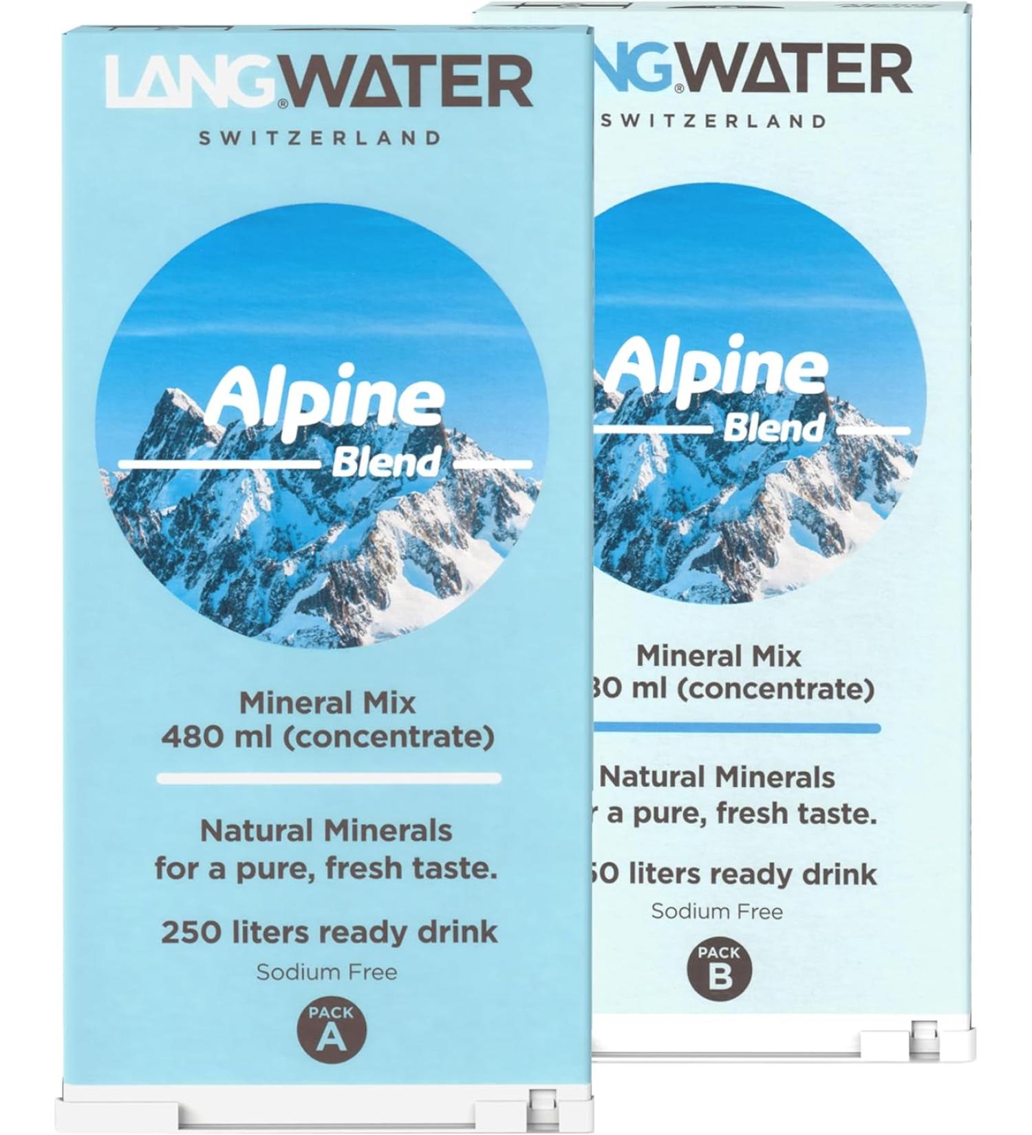 Langwater Alpine Blend Minerals Mix - Magnesium & Potassium for Water Remineralization | Fresh Taste & Easy Application | 2 Pack - International Shipping - Buy Online on GoSupps.com