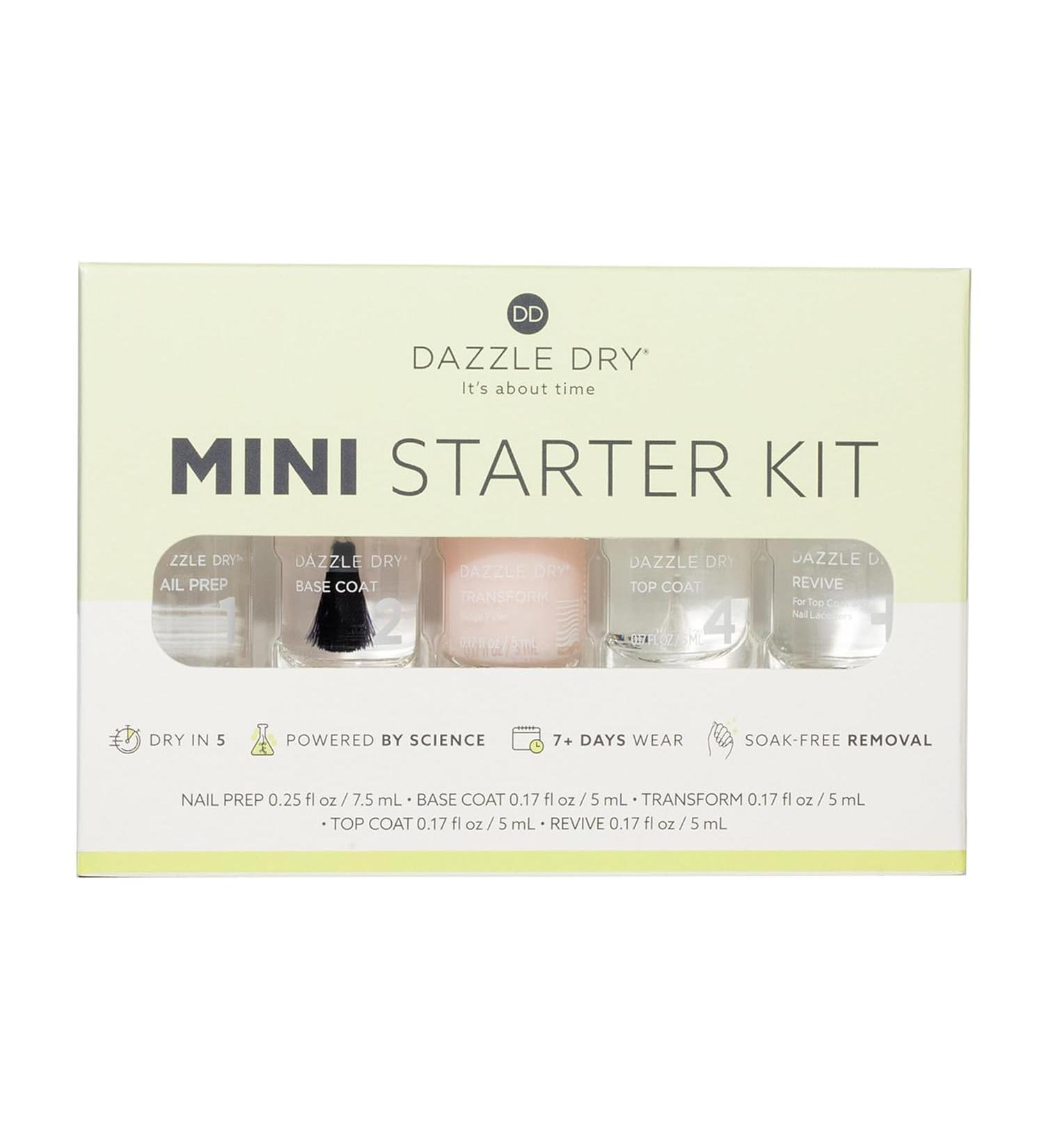 Dazzle Dry Mini Starter Kit | Nail Prep, Base Coat, Top Coat, Ridge Filler, Polish & Thinner - Buy Online on GoSupps.com