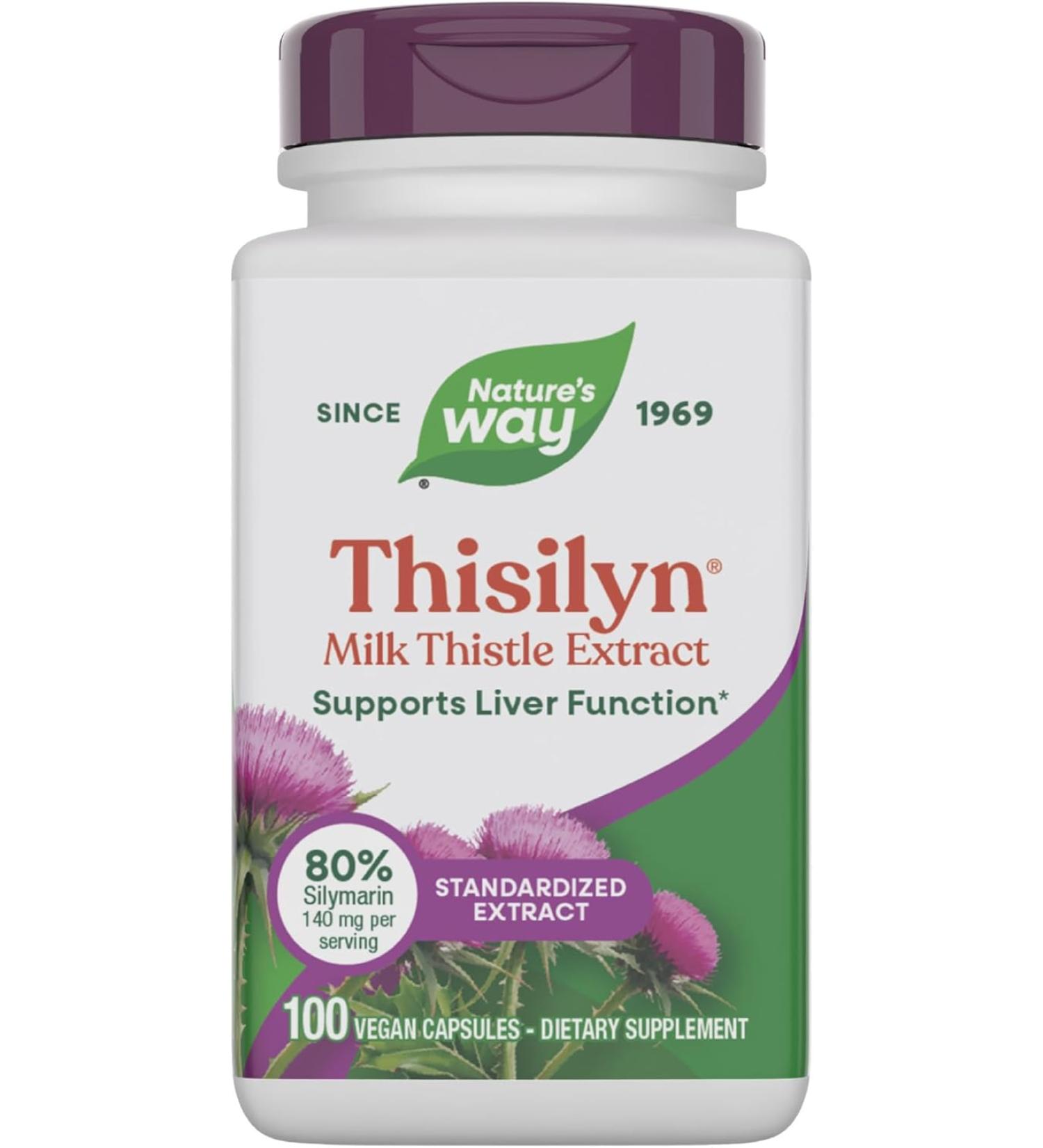 Buy Enzymatic Therapy Super Milk Thistle - 60 Vegan Capsules for Liver Health - Buy Online on GoSupps.com