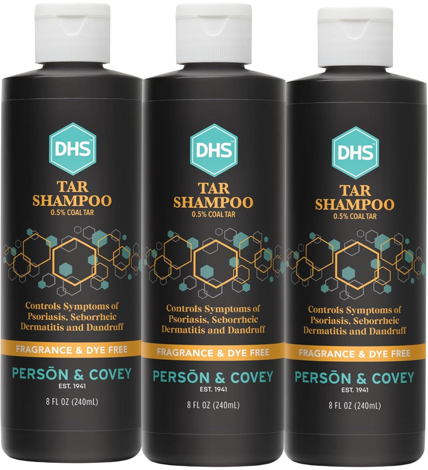 DHS Coal Tar Shampoo - Anti Dandruff Treatment for Men & Women with Psoriasis & Seborrheic Dermatitis - 8 Fl Oz (Pack of 3) - Buy Online on GoSupps.com