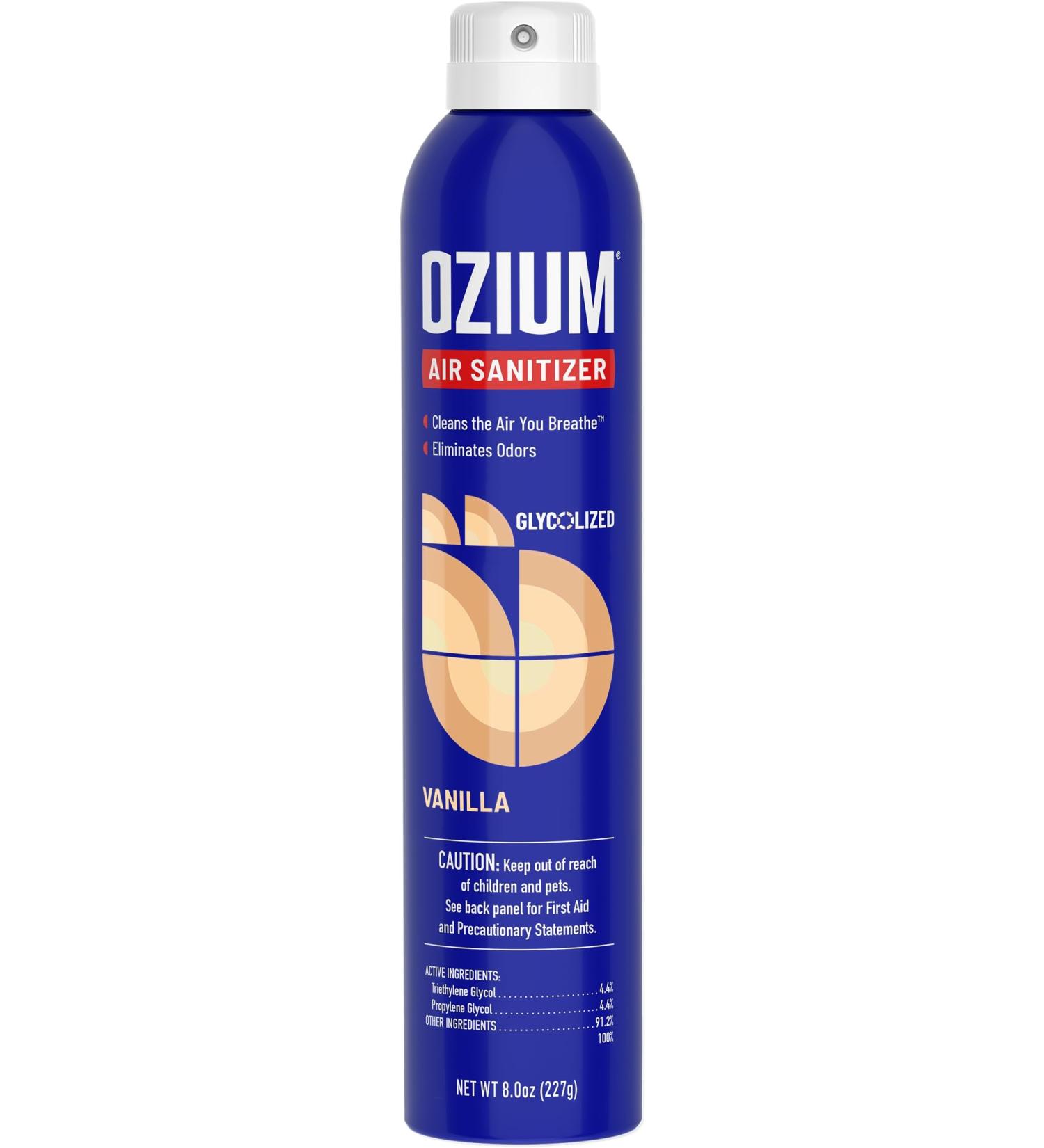 Ozium 8 Oz. Air Sanitizer & Odor Eliminator - Vanilla Scent - 1 Pack for Homes, Cars, Offices - Buy Online on GoSupps.com