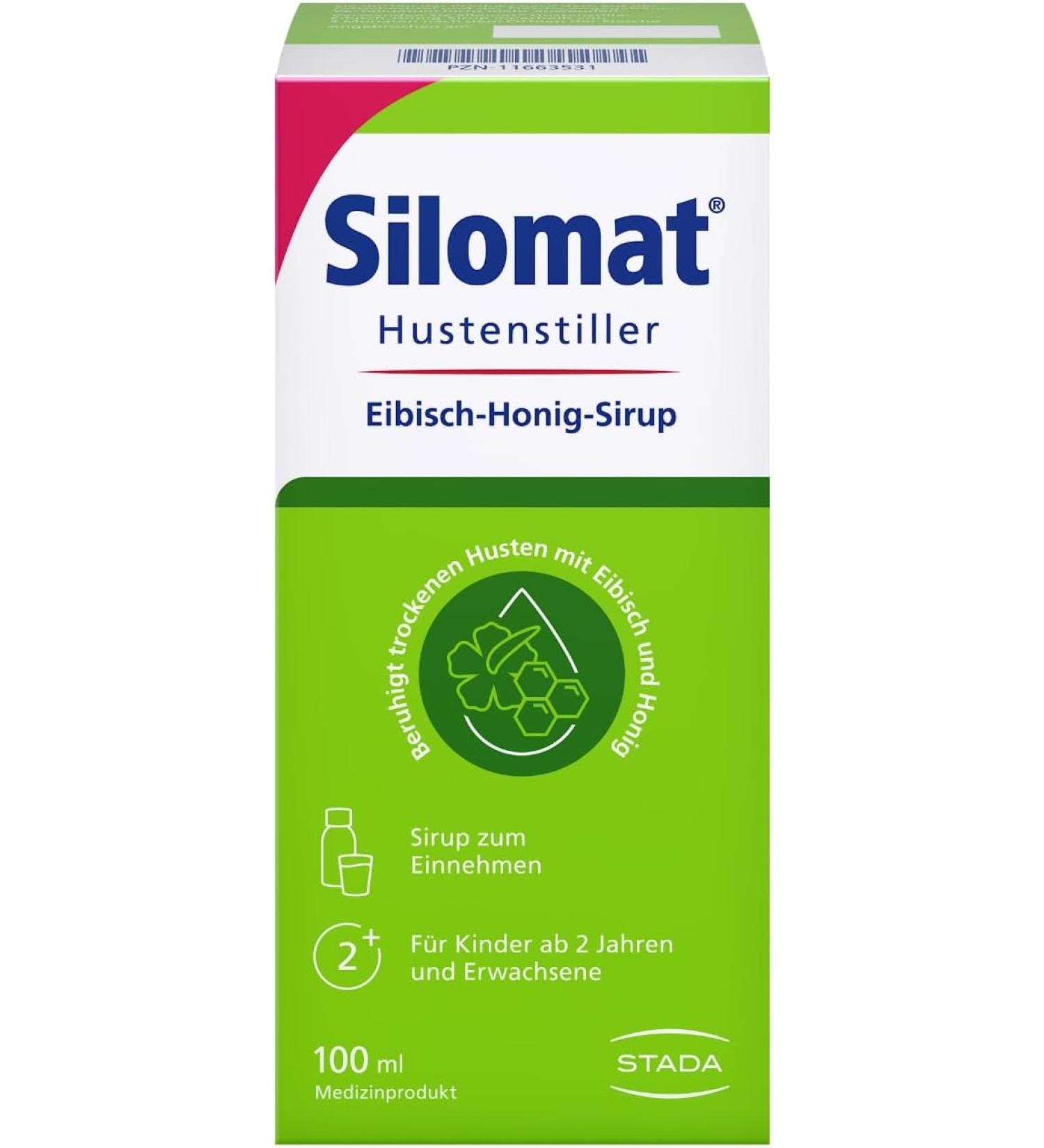 Buy Silomat Eibisch Honey Syrup - Natural Cough Relief for Kids & Adults - 100ml - Soothing Dry & Irritable Cough - Buy Online on GoSupps.com
