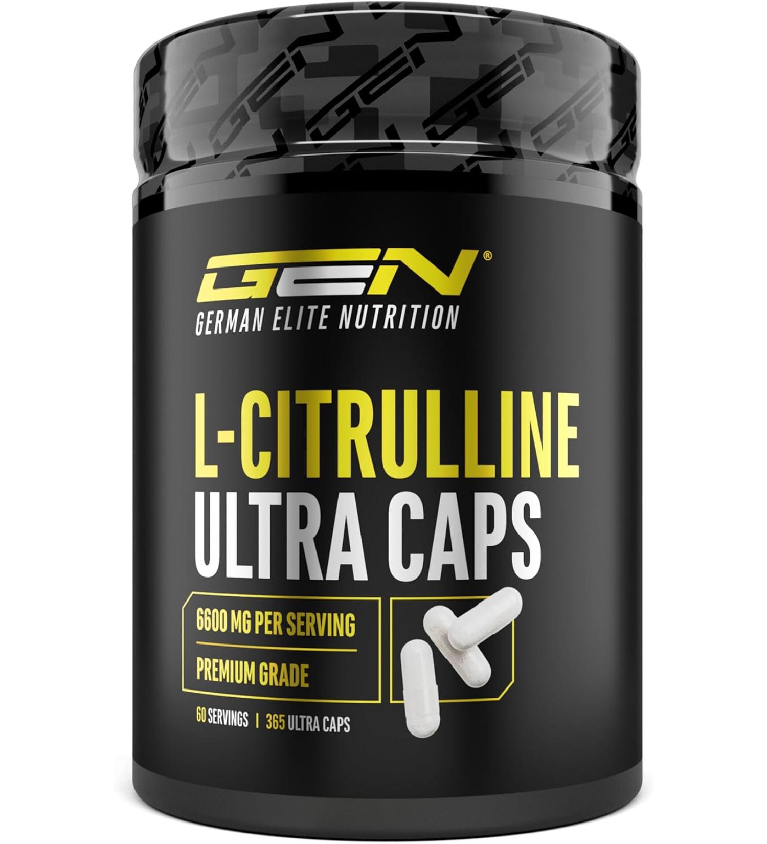 L-Citrulline 360 Capsules - High Dose 1100 mg Each - 6600 mg Per Serving - Plant-Fermented DL-Malate 2:1 - Pure & Lab Tested - No Additives - Buy Online on GoSupps.com