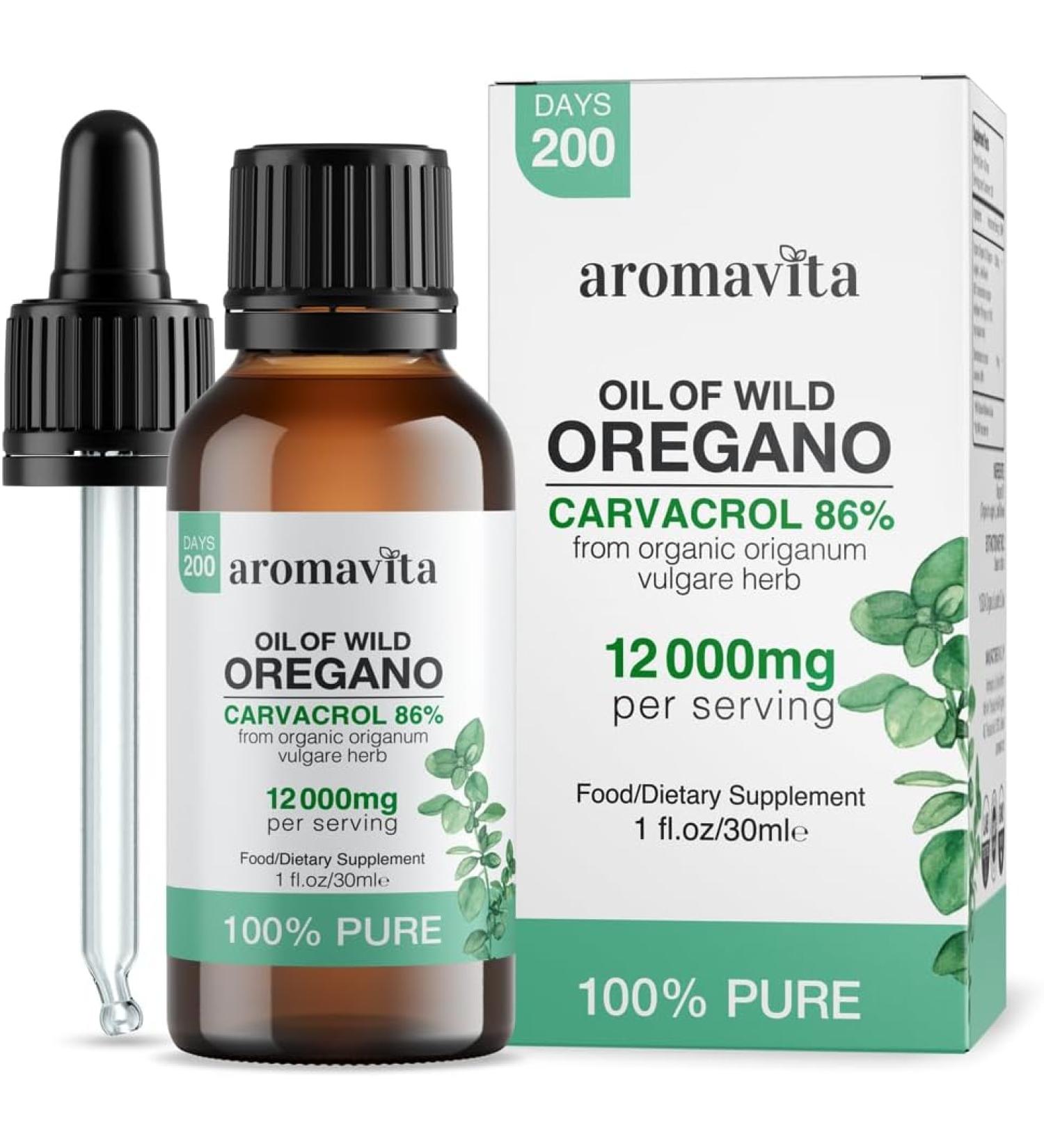 Wild Greek Oregano Oil - 100% Pure, Food Grade Quality, Certified - 1 FL.OZ (30ML) - Buy Online on GoSupps.com