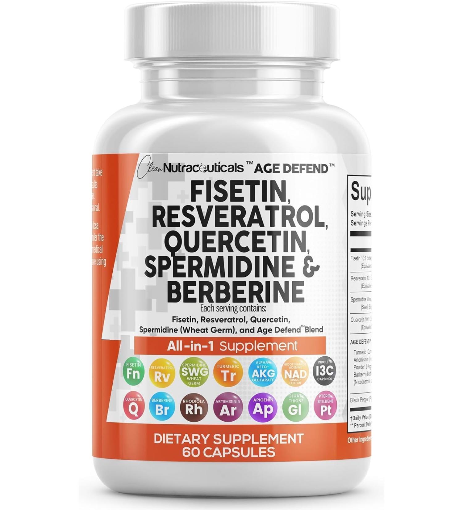 Stamiron Fisetin Resveratrol Spermidine Quercetin - 60 Capsules - Buy Online on GoSupps.com