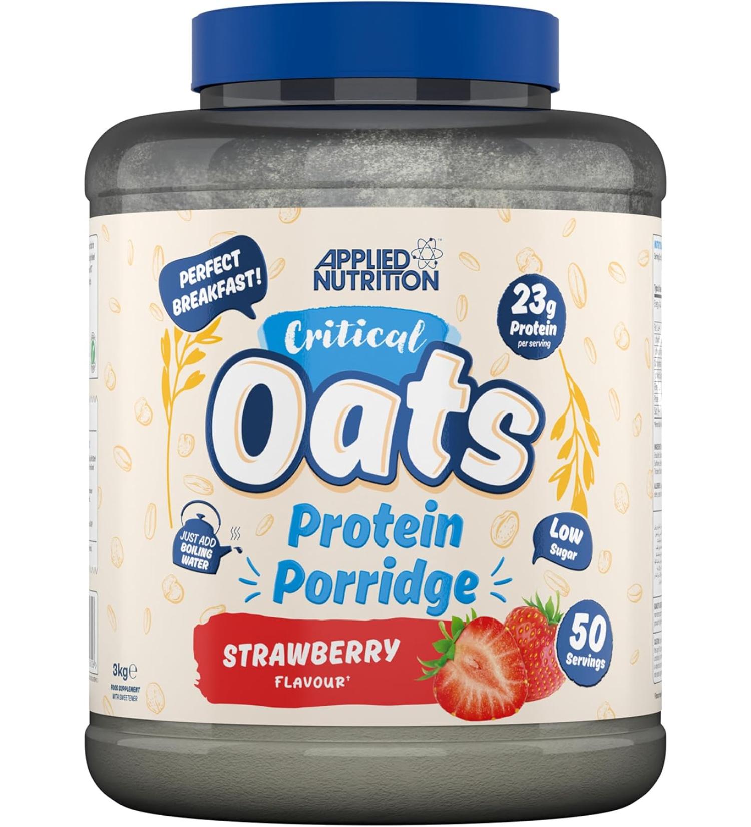  Applied Nutrition Applied Nutrition Critical Oats Protein Porridge Strawberry - Breakfast Protein Oats (3kg) (Strawberry) - Buy Online on GoSupps.com