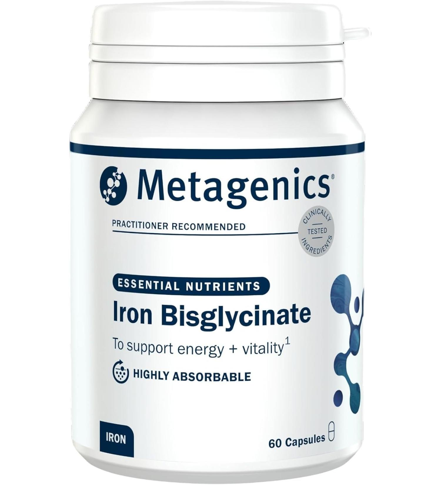 Nutri Advanced Ferrodyn Iron Bisglycinate Supplement - 60 Capsules | with Folate & Vitamin B6 for Energy Support - Buy Online on GoSupps.com