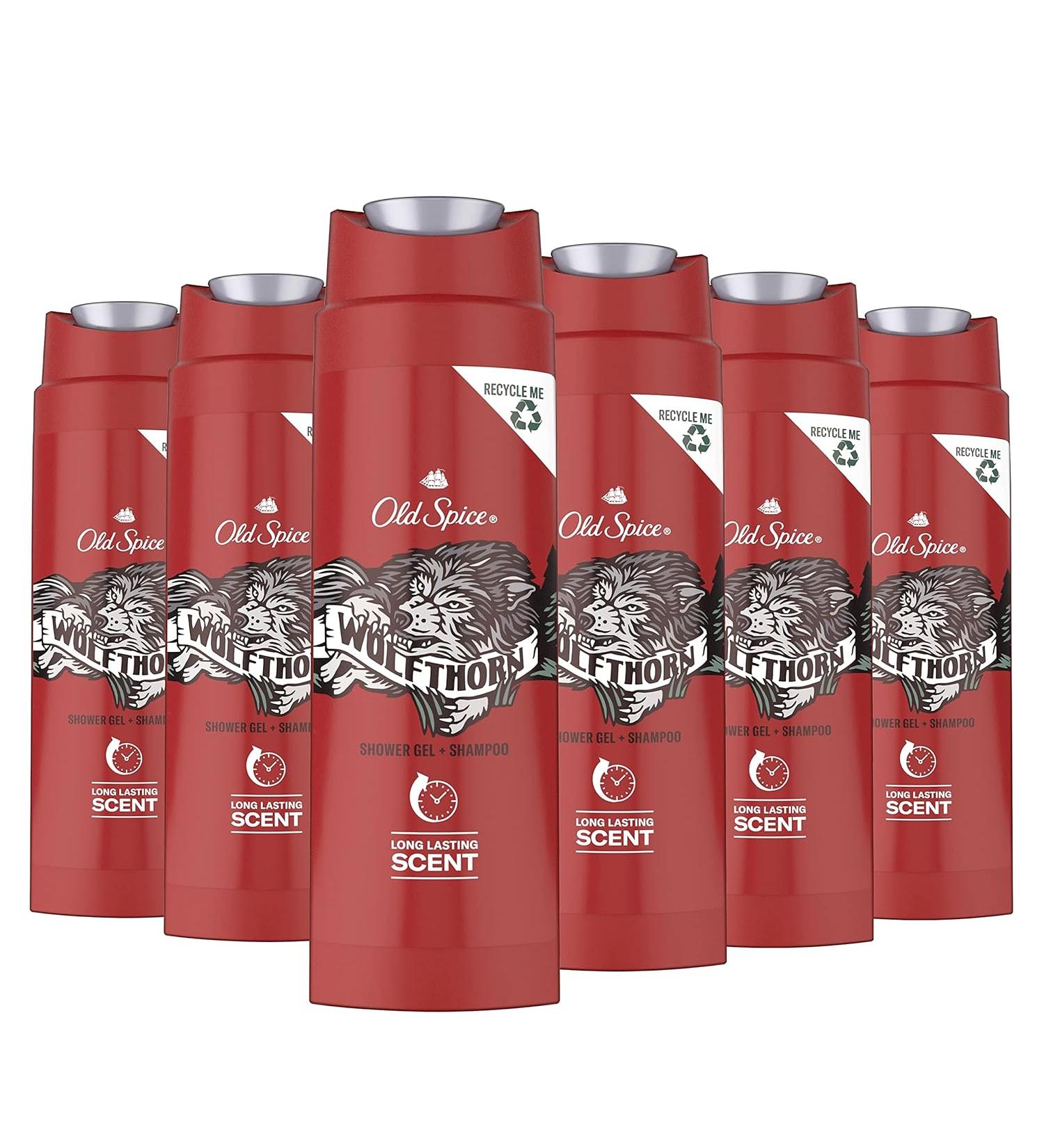  Old Spice Old Spice Wolfthorn Men's 3-in-1 Shower Gel and Shampoo 250 ml - Long Lasting Fragrance - Pack of 6 - Buy Online on GoSupps.com