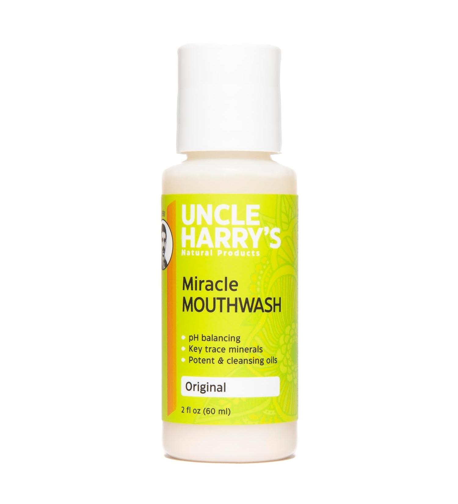 Uncle Harry's Natural Alkalizing Miracle Mouthwash - pH Balanced Oral Care for Adults & Kids (2 fl oz) - Buy Online on GoSupps.com