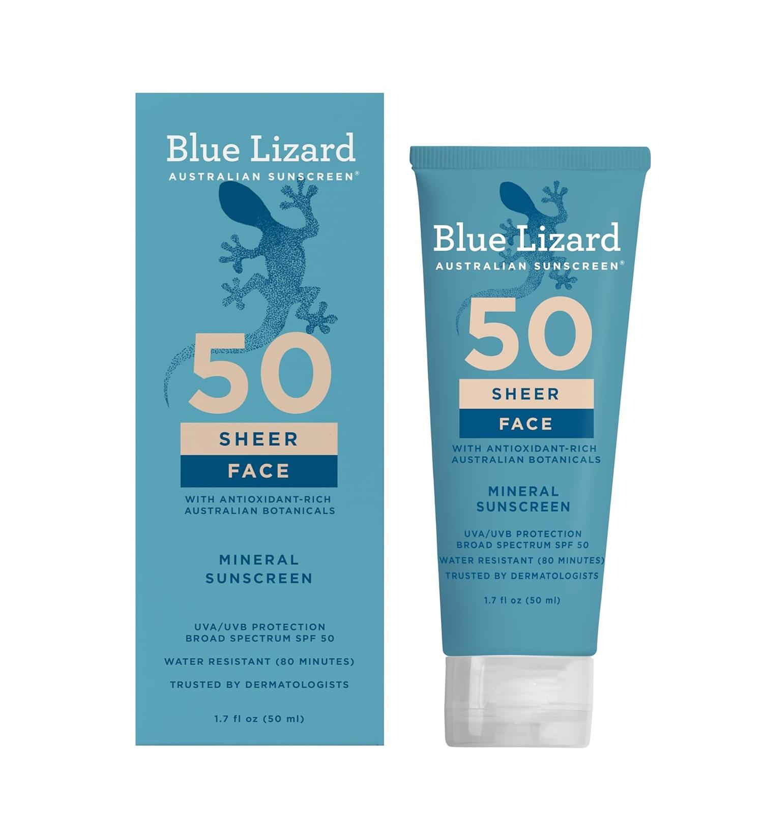 Blue Lizard Sheer Sunscreen Lotion SPF 50+ for Face - Buy Online on GoSupps.com