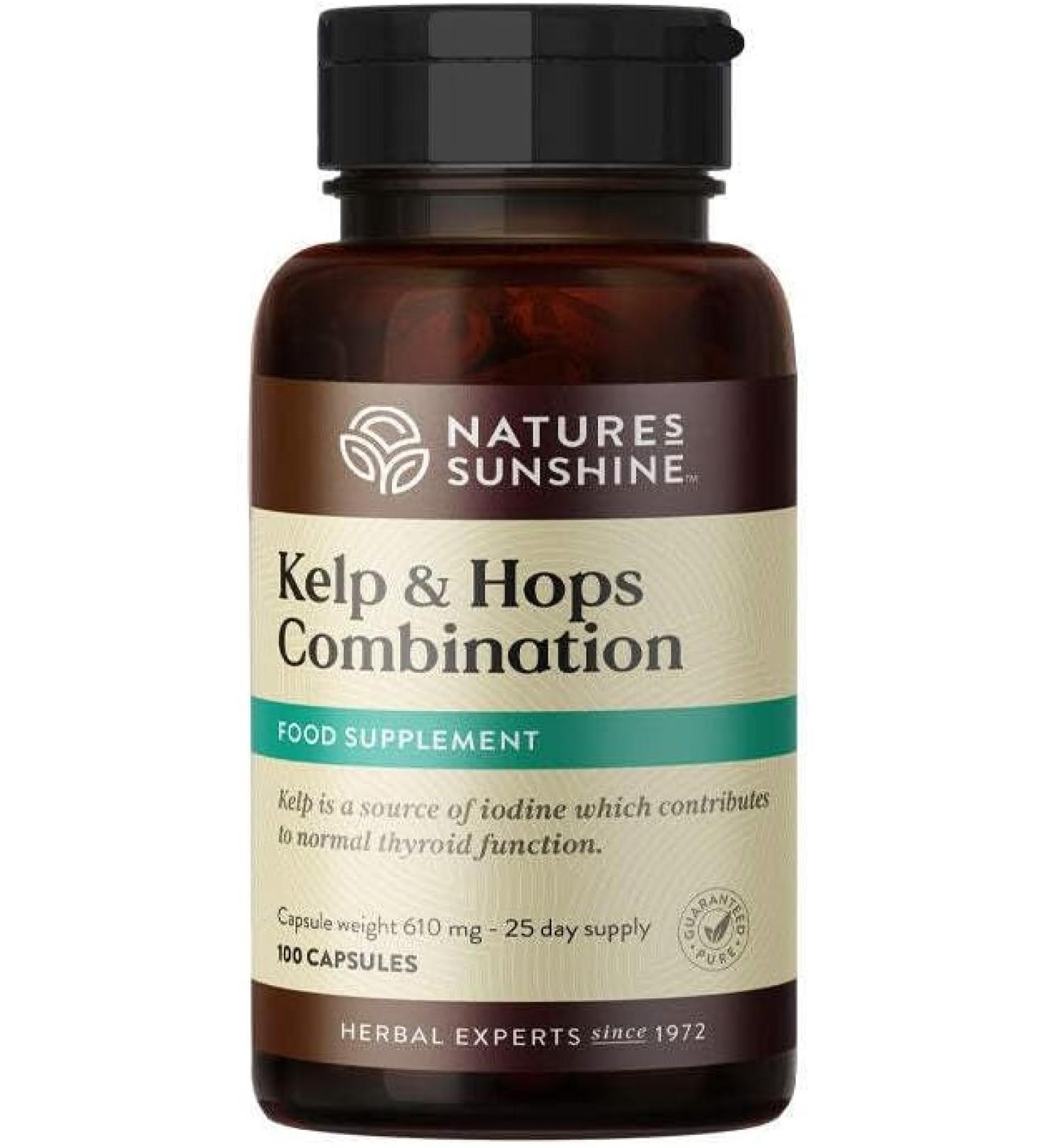 Nature's Sunshine Kelp & Hops Combo (100 Capsules) - Organic Herbal Blend - Buy Online on GoSupps.com