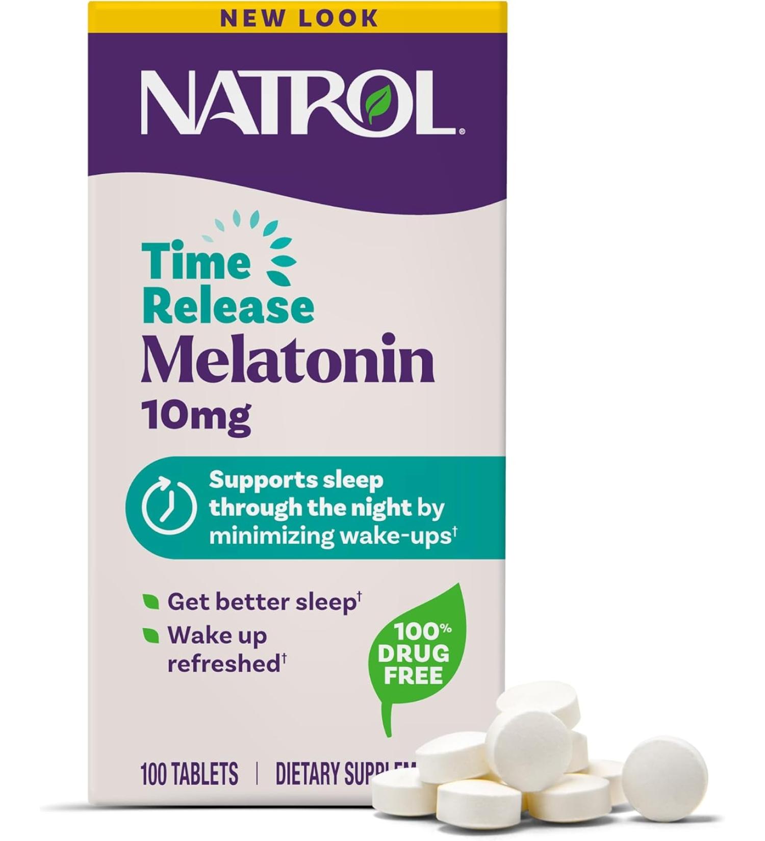 Natrol Melatonin Advanced Sleep 10mg - 100 Time Release Tablets for Better Sleep - Buy Online on GoSupps.com