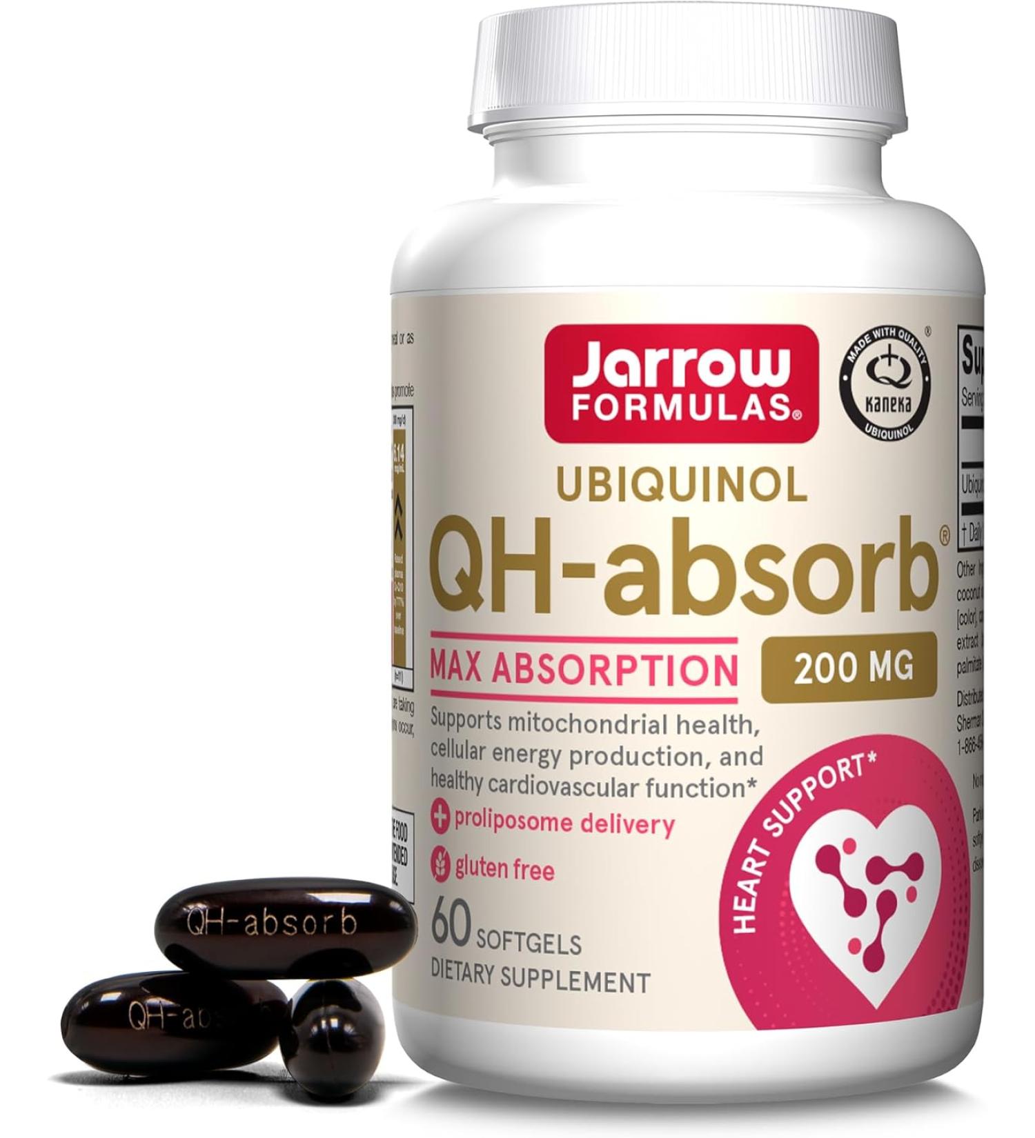 Jarrow Formulas Ubiquinol QH-Absorb 200 mg - 60 Softgels | Premium Antioxidant Support - Buy Online on GoSupps.com