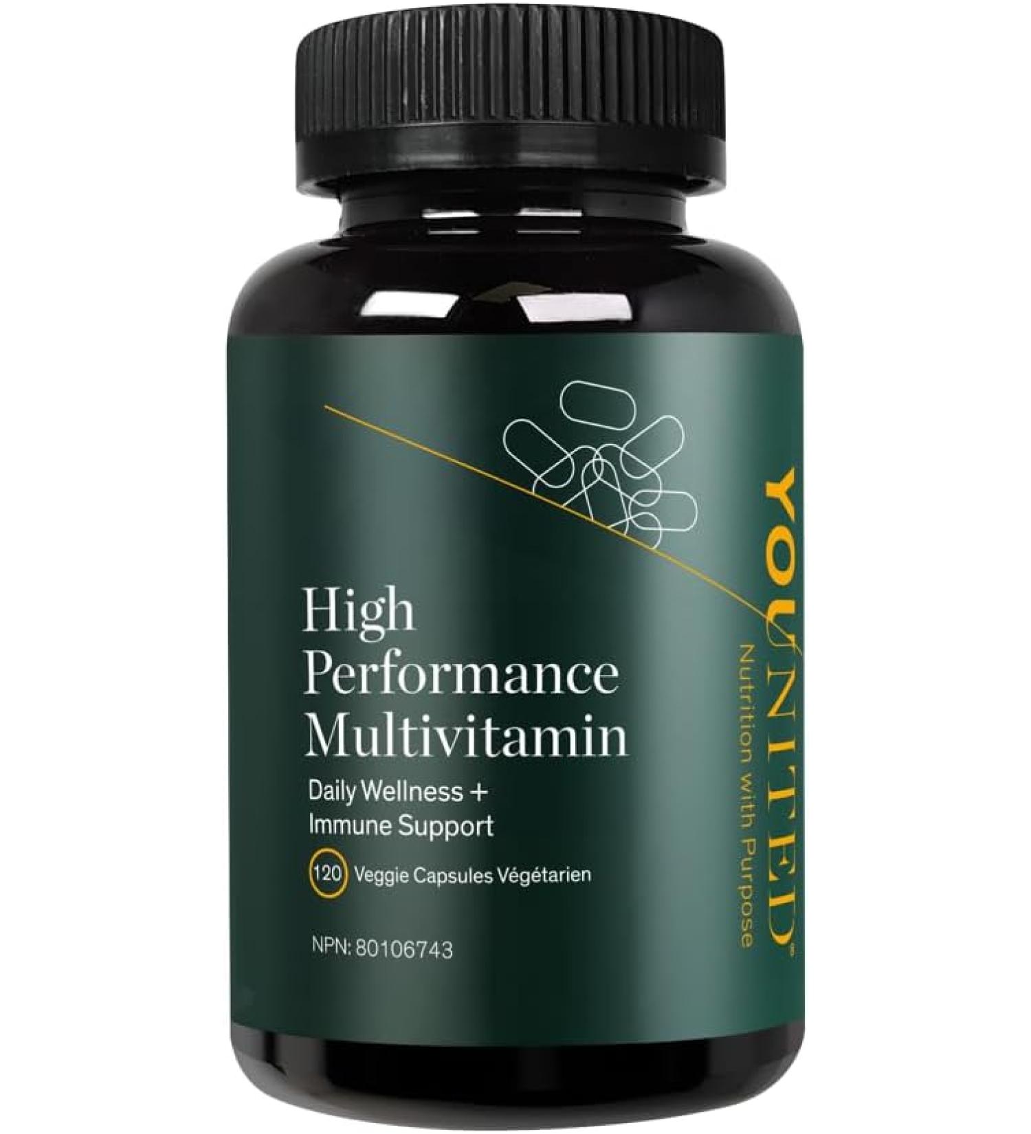 Younited High Performance Multivitamins | Advanced Daily Dietary Supplement for Boosted Performance | Mens Multivitamin & Womens Multivitamin | Antioxidant Supplement with Vitamins and Minerals for Immune Support (120 Capsules) - Buy Online on GoSupps.com