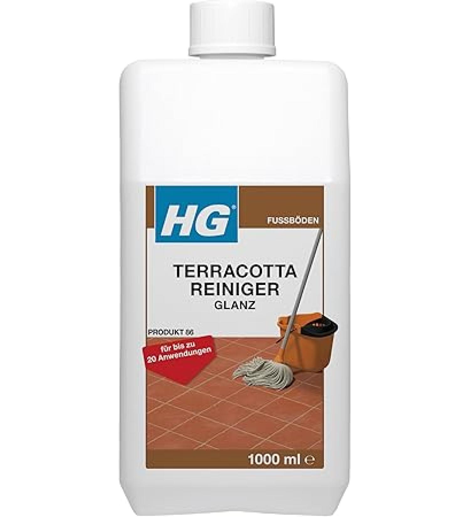 Hg Terracotta cleaner shine perfect for the regular cleaning of all cotto bows spreads a wonderfully fresh fragrance 1 l gloss cleaner