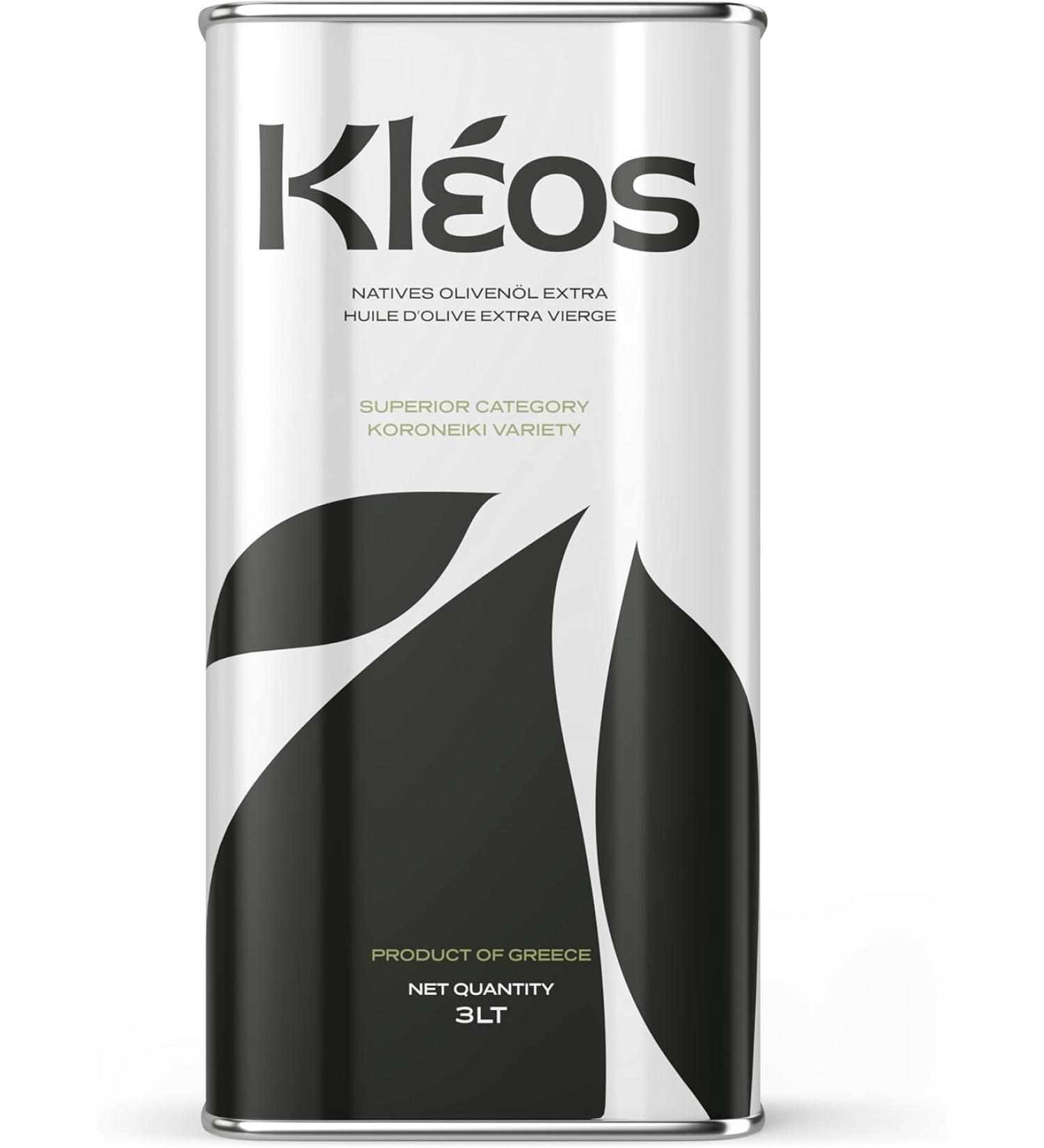 Kleos Kalamata 2023 New Harvest Extra Virgin Olive Oil 3L Tin - Pack of 1 - Buy Online on GoSupps.com
