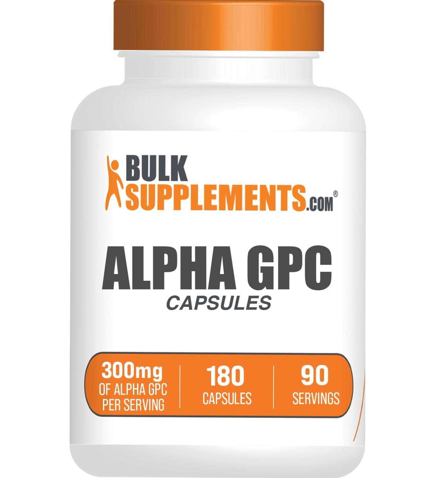 BulkSupplements Alpha GPC Capsules 300mg - Choline Supplement - 120 Capsules, 60 Day Supply - Buy Online on GoSupps.com