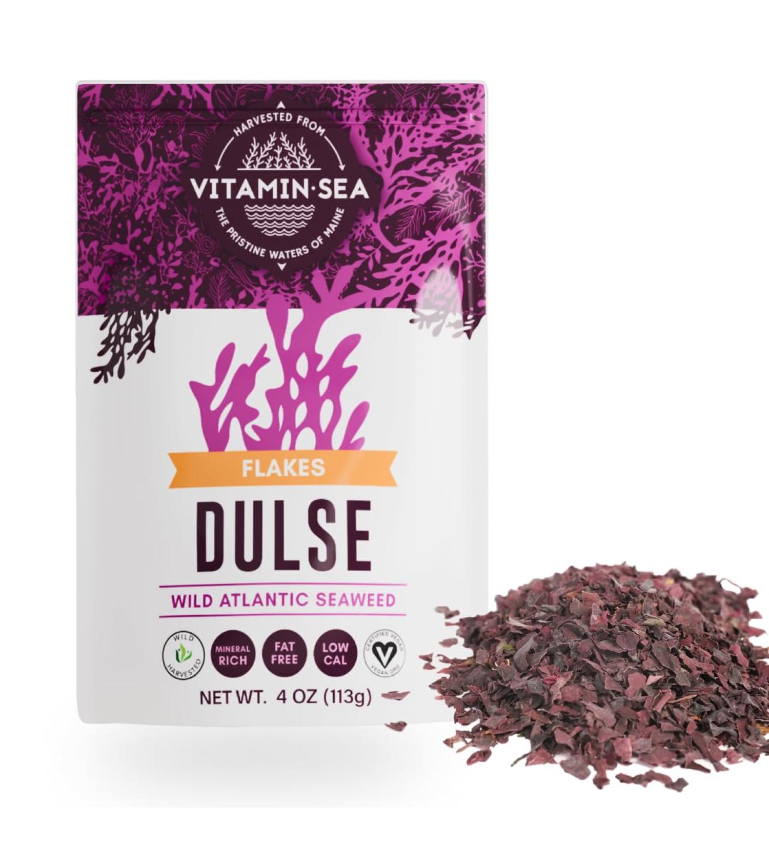 VITAMINSEA Dark Harbor Dulse Flakes 4 oz - Vegan Certified North Atlantic Seaweed - Pack of 1 - Buy Online on GoSupps.com