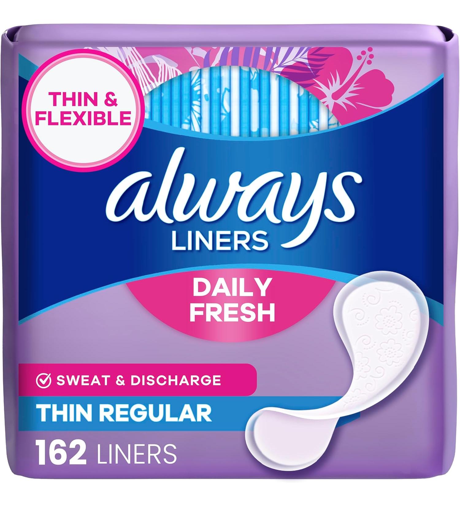 Always Thin Daily Wrapped Liners Unscented - 162 Count | Best Comfort & Protection - Buy Online on GoSupps.com