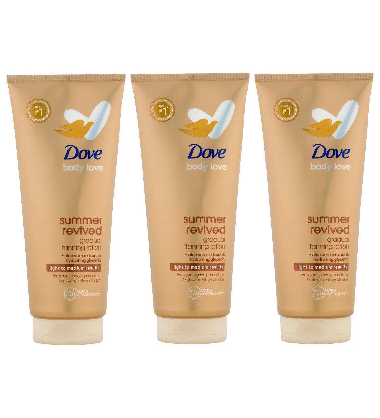 Dove Derma Spa Summer Revive for Fair to Medium Skin | Pack of 3 (3 x 200ml) - Revitalizing Body Cream for All Skin Types | International Shipping Available - Buy Online on GoSupps.com