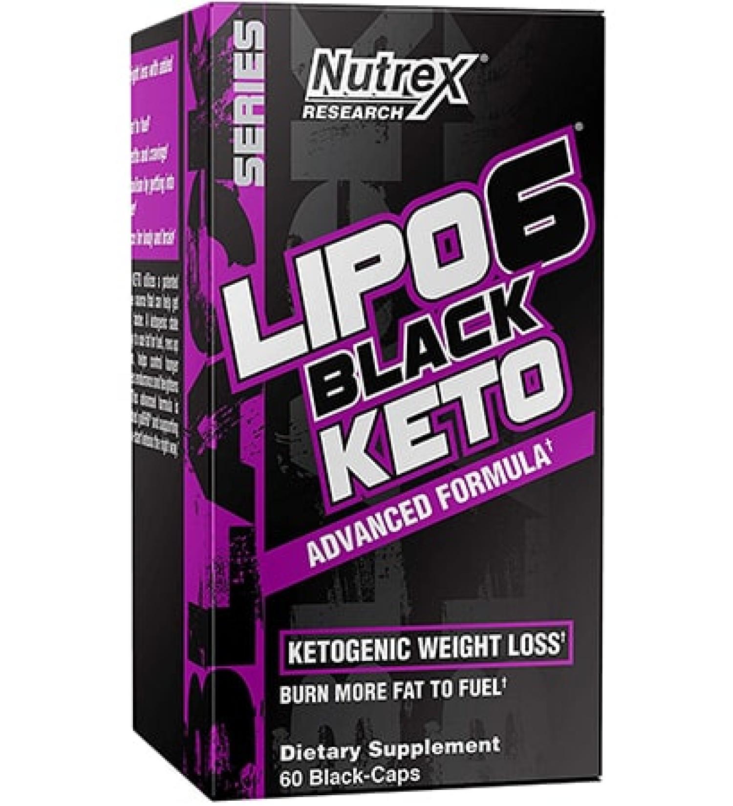 Nutrex LIPO-6 Black Keto Advanced - 60 Black-Caps for Weight Loss & Energy - Buy Online on GoSupps.com