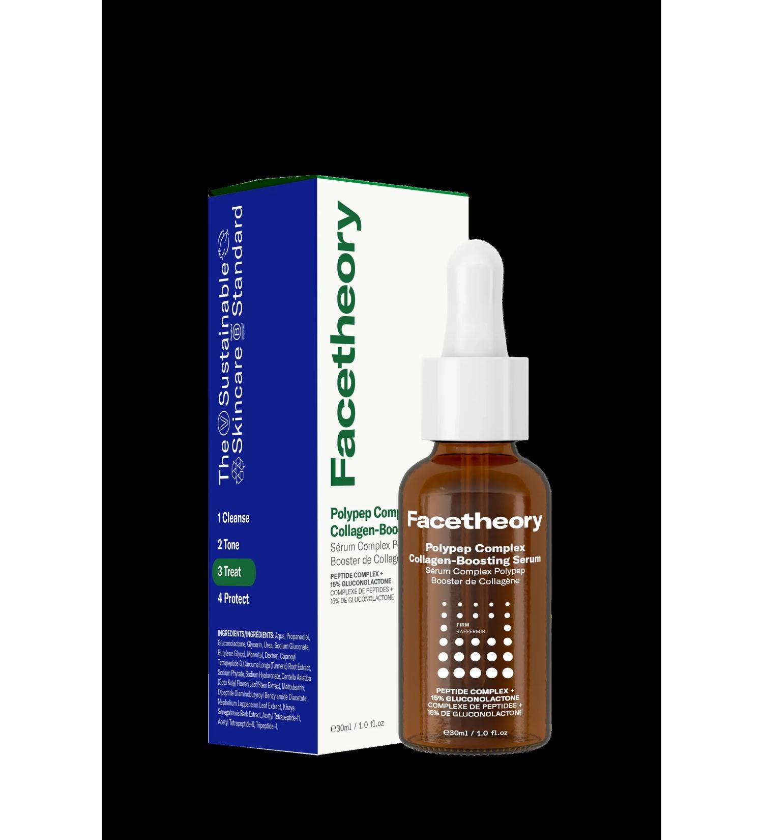 facetheory PolyPep Collagen Boosting Serum S8 - Centella Asiatica Based Face Serum Retinol-Free Face Lift Collagen Peptide Serum Vegan and Cruelty-Free Made in the UK | 30ml - Buy Online on GoSupps.com