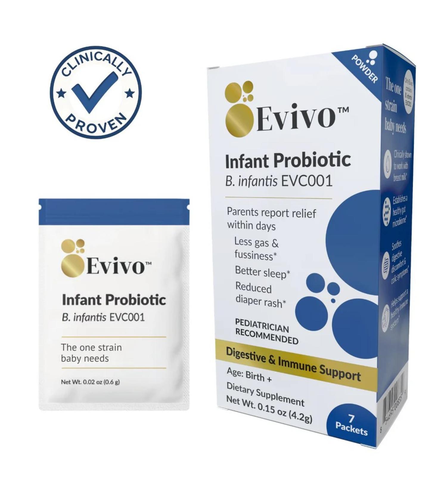  Evivo® Infant Probiotic Powder - 8 Billion CFUs in each packet - 7 packets per carton -  intended for babies (0-36 months) - Buy Online on GoSupps.com