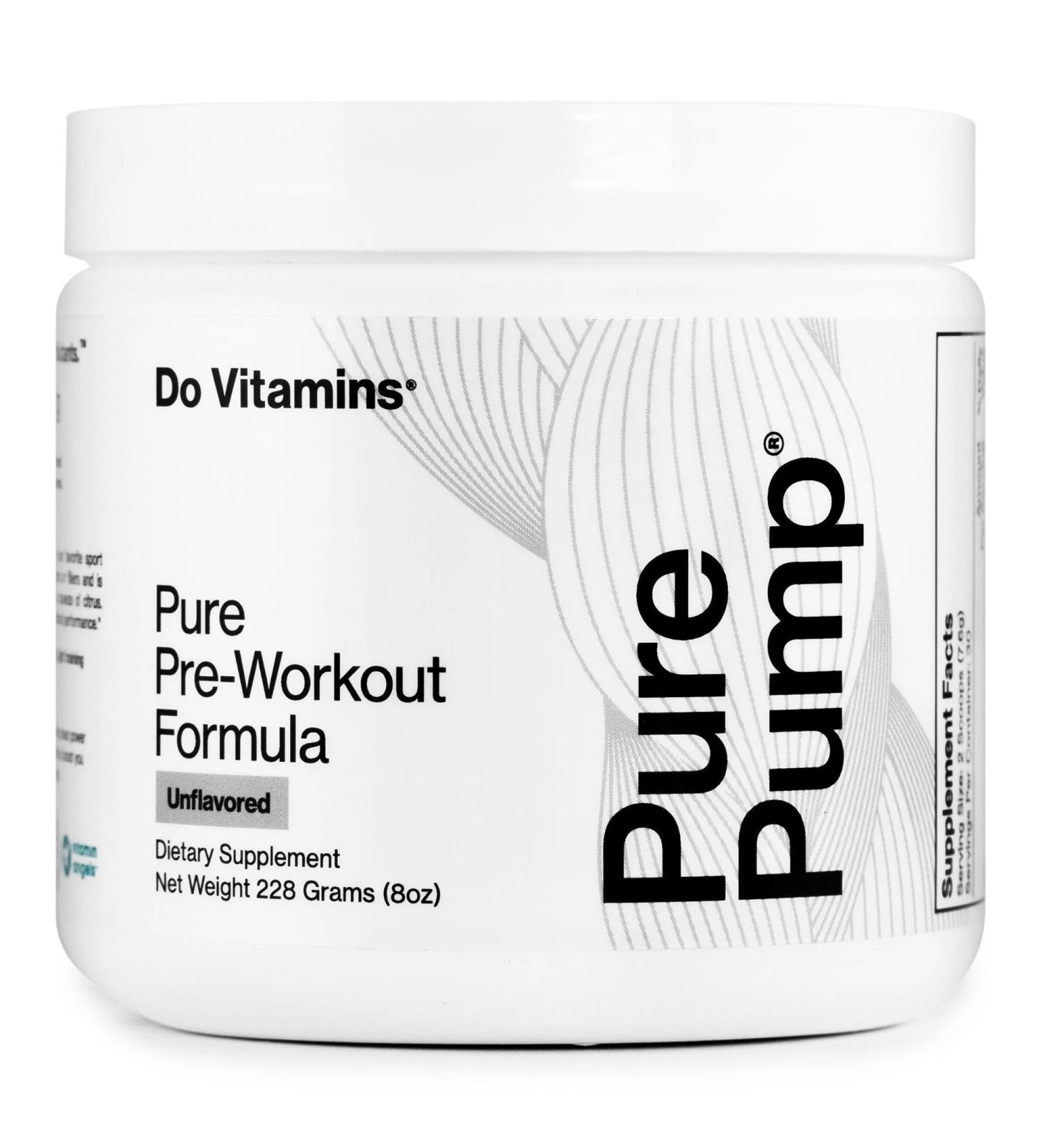 Do Vitamins PurePump - All-Natural Pre Workout Powder - UNFLAVOURED - 30 Servings - Buy Online on GoSupps.com