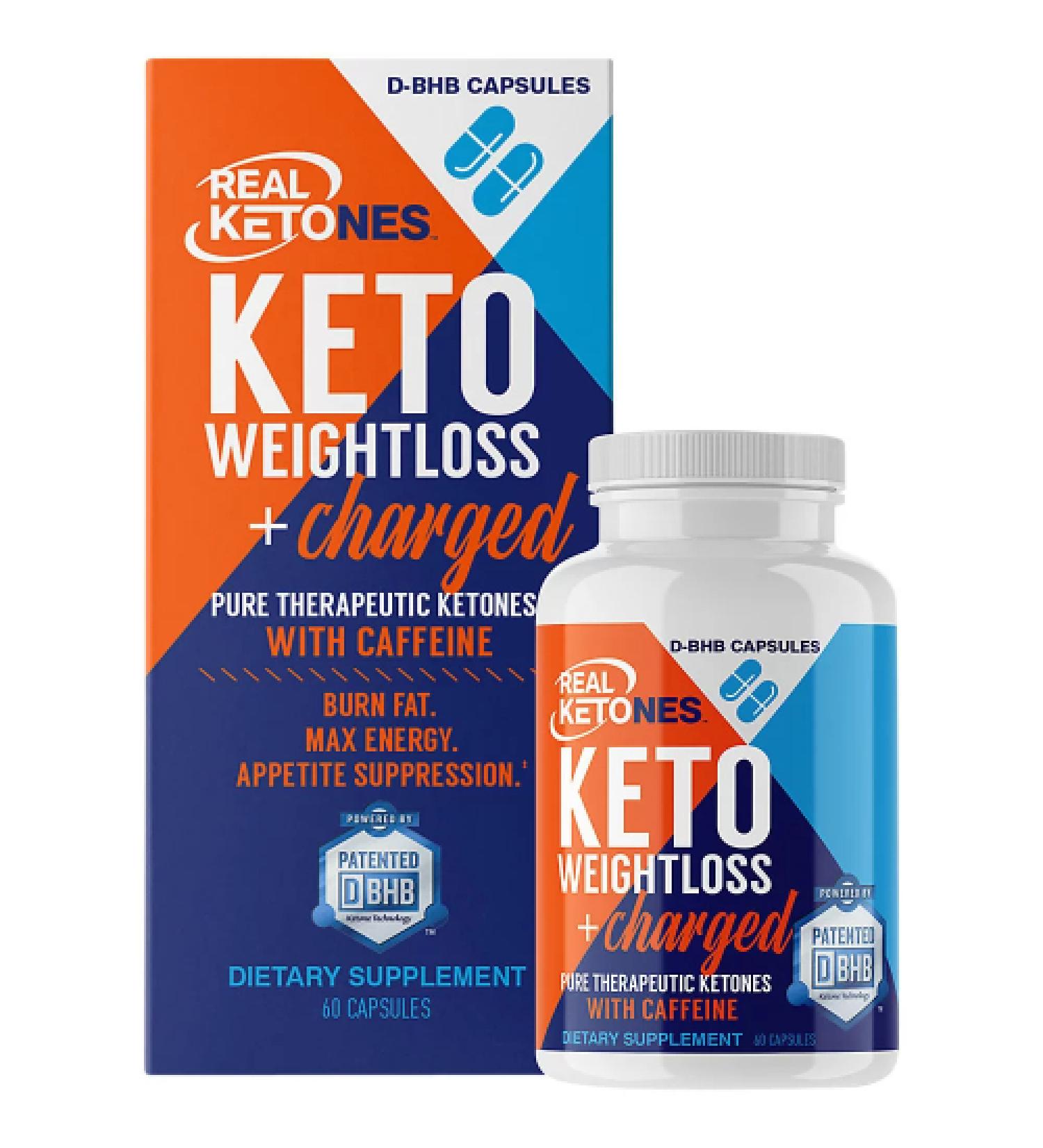 Real Ketones Keto Weightloss + Charged Dietary Supplement 60 Capsules - Pack of 2 | Effective Weight Loss Formula - Buy Online on GoSupps.com