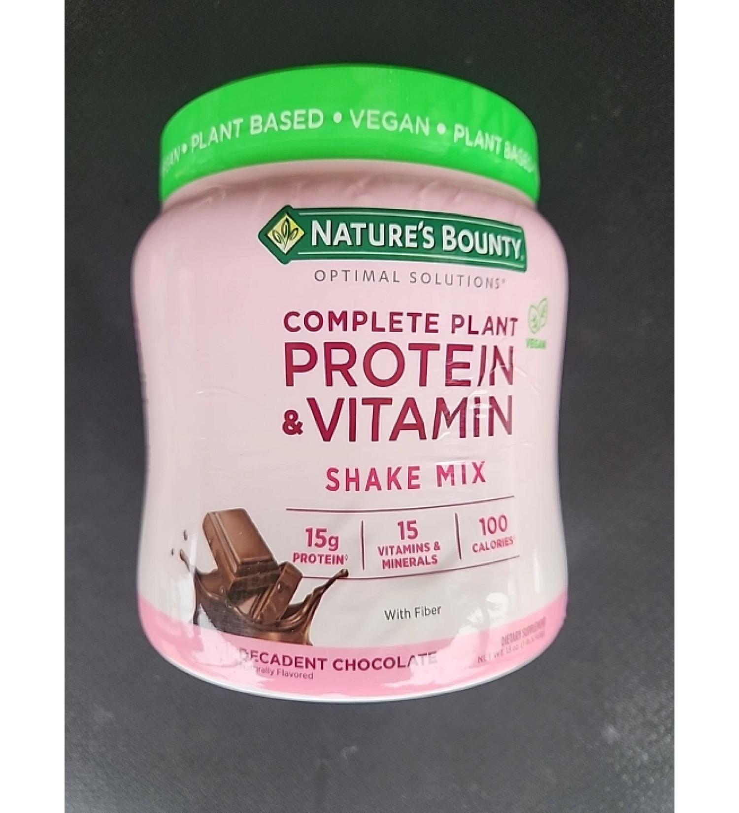 Nature's Bounty Complete Protein & Vitamin Shake Mix with Collagen & Fiber, Chocolate Flavor - 1 lb | Immune Health Support with Vitamin C - Buy Online on GoSupps.com