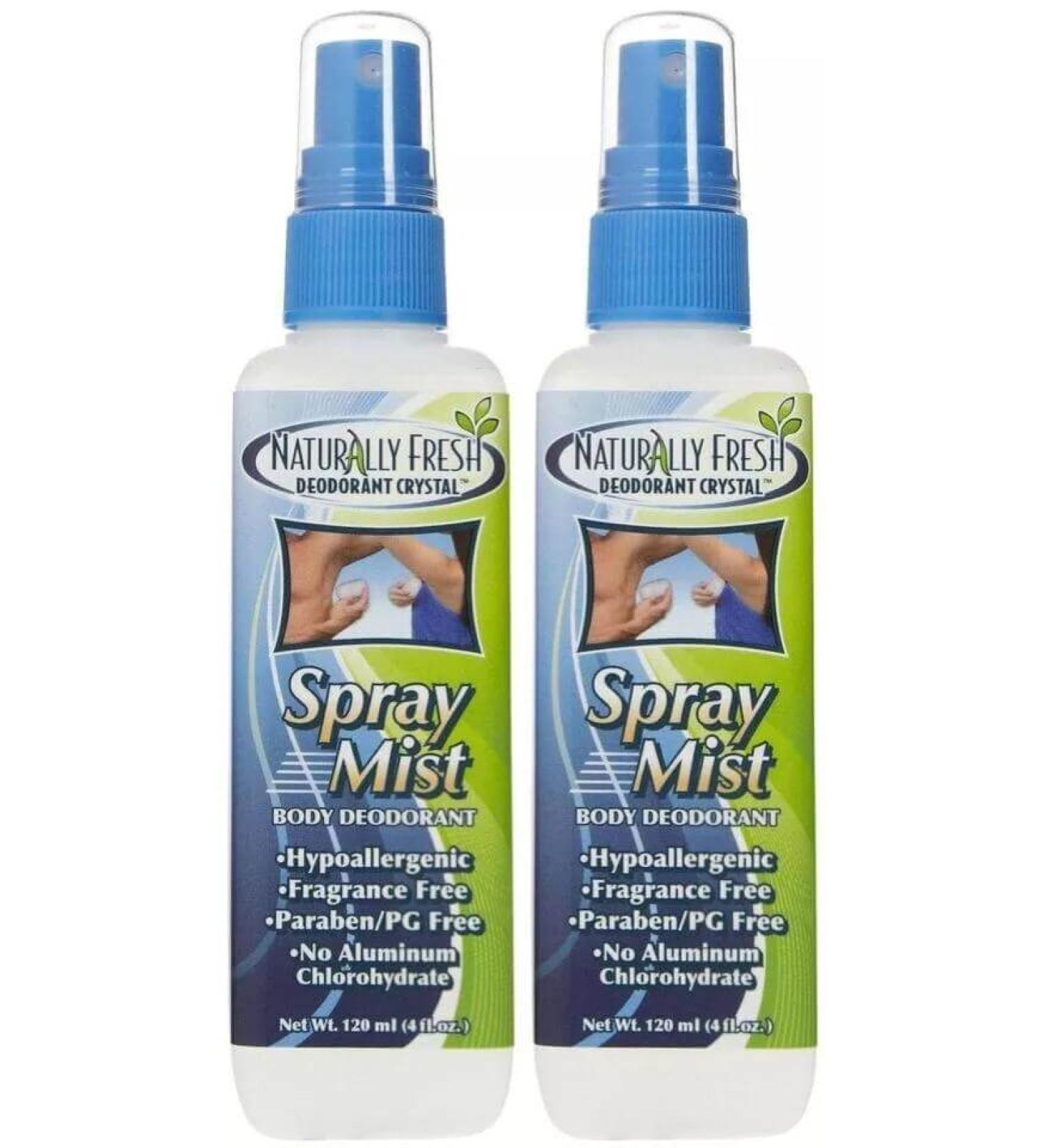 Naturally Fresh Deodorant Crystal Spray Mist Body Deodorant - 4 Oz Pack Of 2