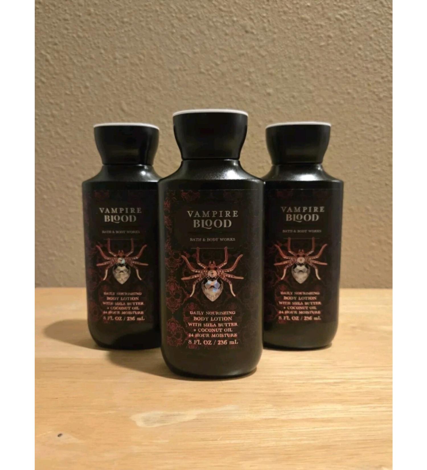 Bath & Body Works Halloween VAMPIRE BLOOD Daily Nourishing Body Lotion - Pack of 3 - 8 Fl Oz.