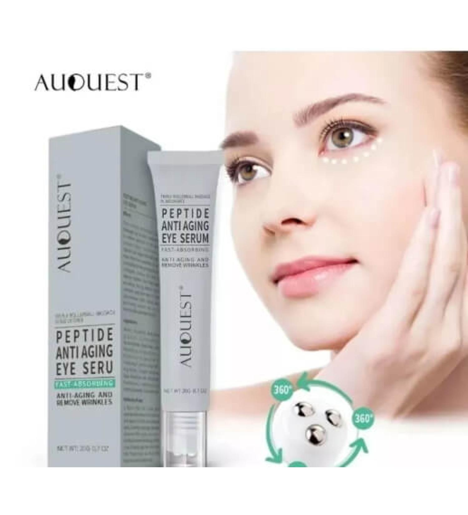 AuQuest Anti-Wrinkle Eye Essence 20g - Firming and Moisturizing Eye Cream for Dark Circles and Bags - Buy Online on GoSupps.com