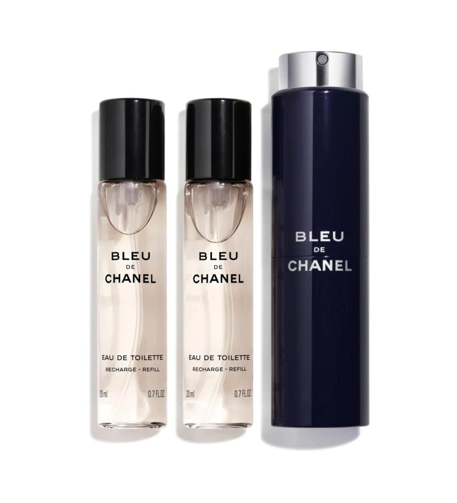 CHANEL BLEU DE CHANEL Eau de Toilette Refillable Twist and Spray - 3 x 0.7 oz