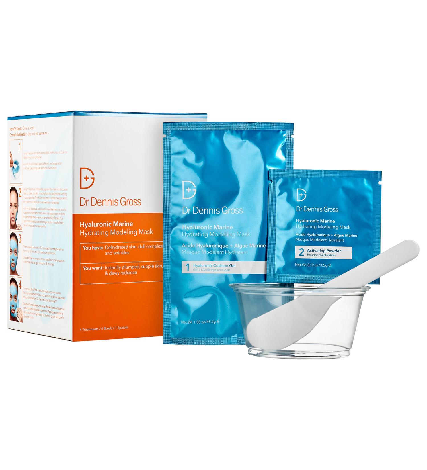Shop Dr. Dennis Gross Skincare Hyaluronic Marine Hydrating Modeling Mask - 4 treatments Online - Best Price & International Shipping - Buy Online on GoSupps.com