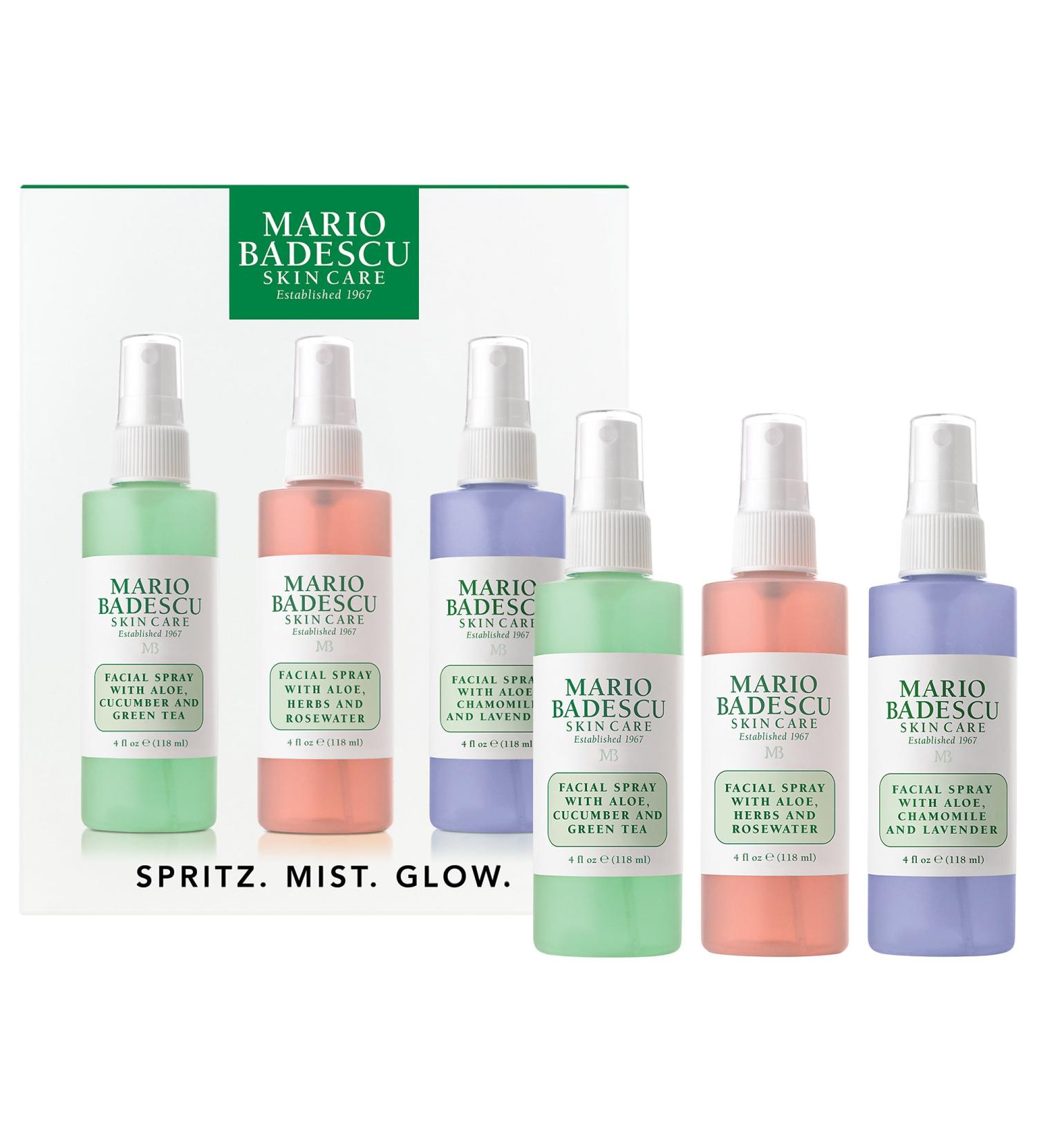 Mario Badescu Spritz. Mist. Glow. Facial Spray Trio